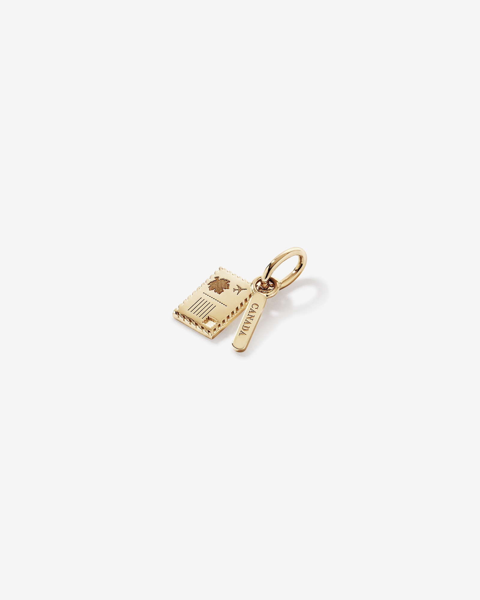 Canadian Postcard Pendant in 10kt Yellow Gold