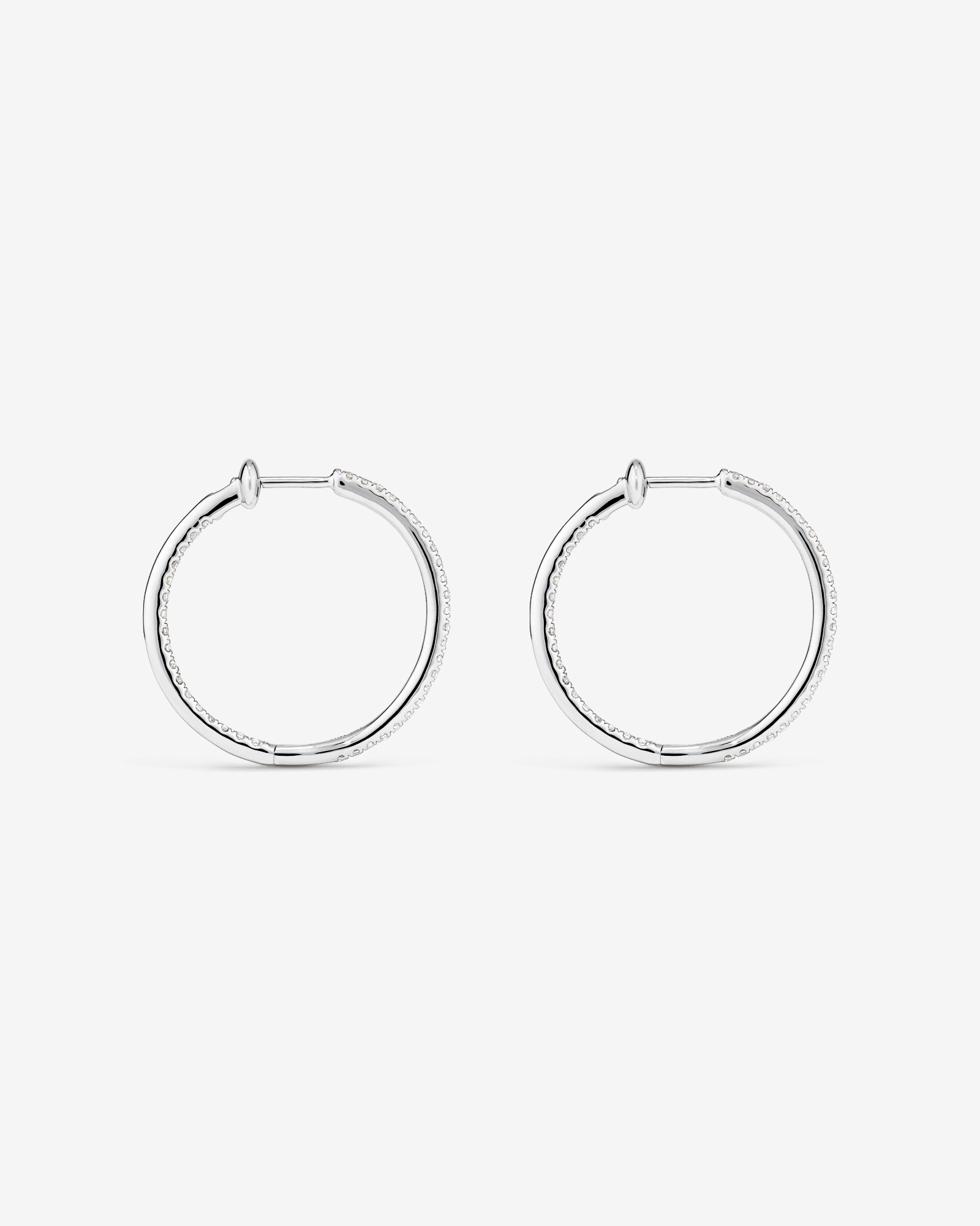 Boucles d'oreilles créoles avec 0,50 carat TW de diamants en or blanc 10 kt