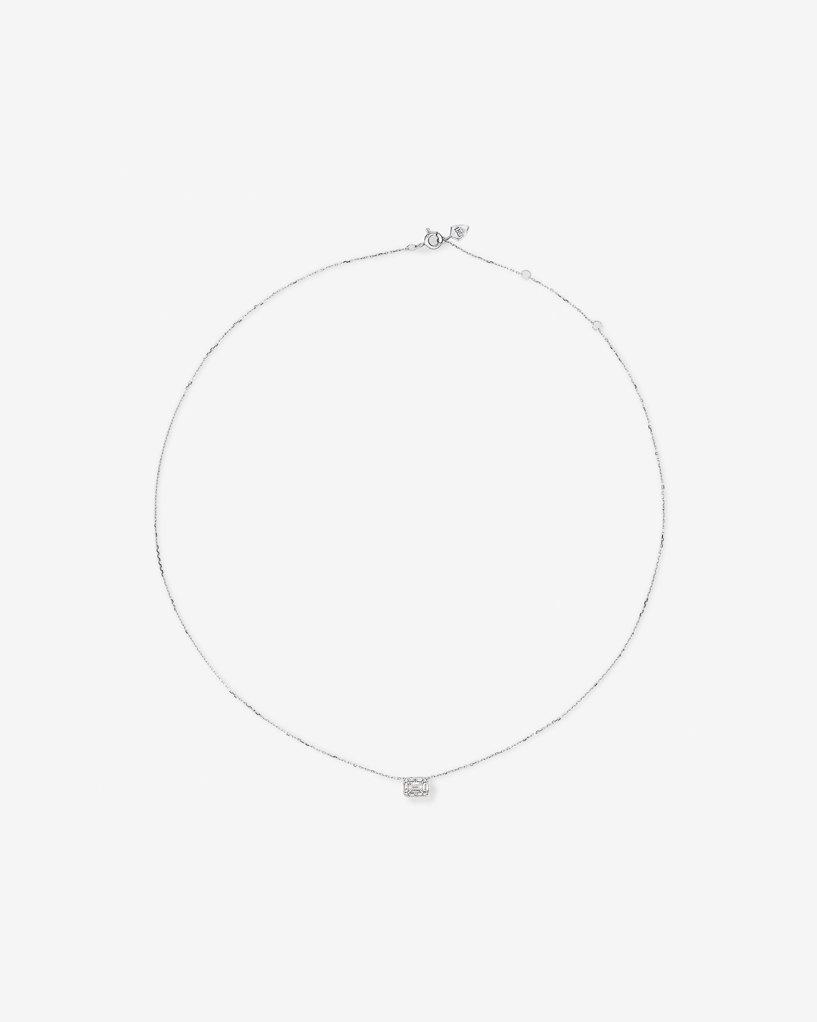 0.28 Carat TW Multistone Emerald Cut Diamond Pendant in 10kt White Gold