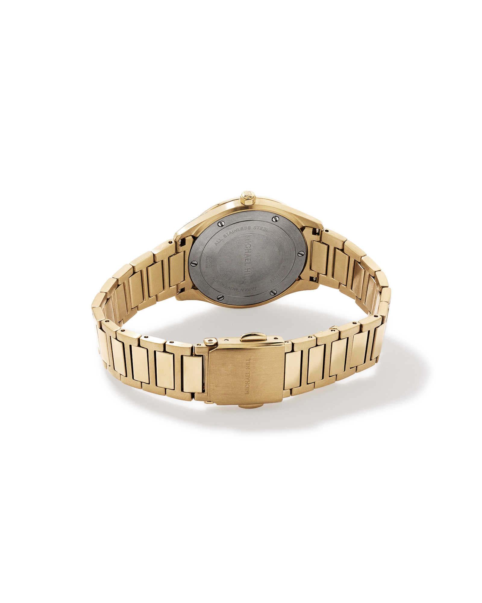 Quartz Watch in Gold Tone with Sunray-Patterned Green Dial