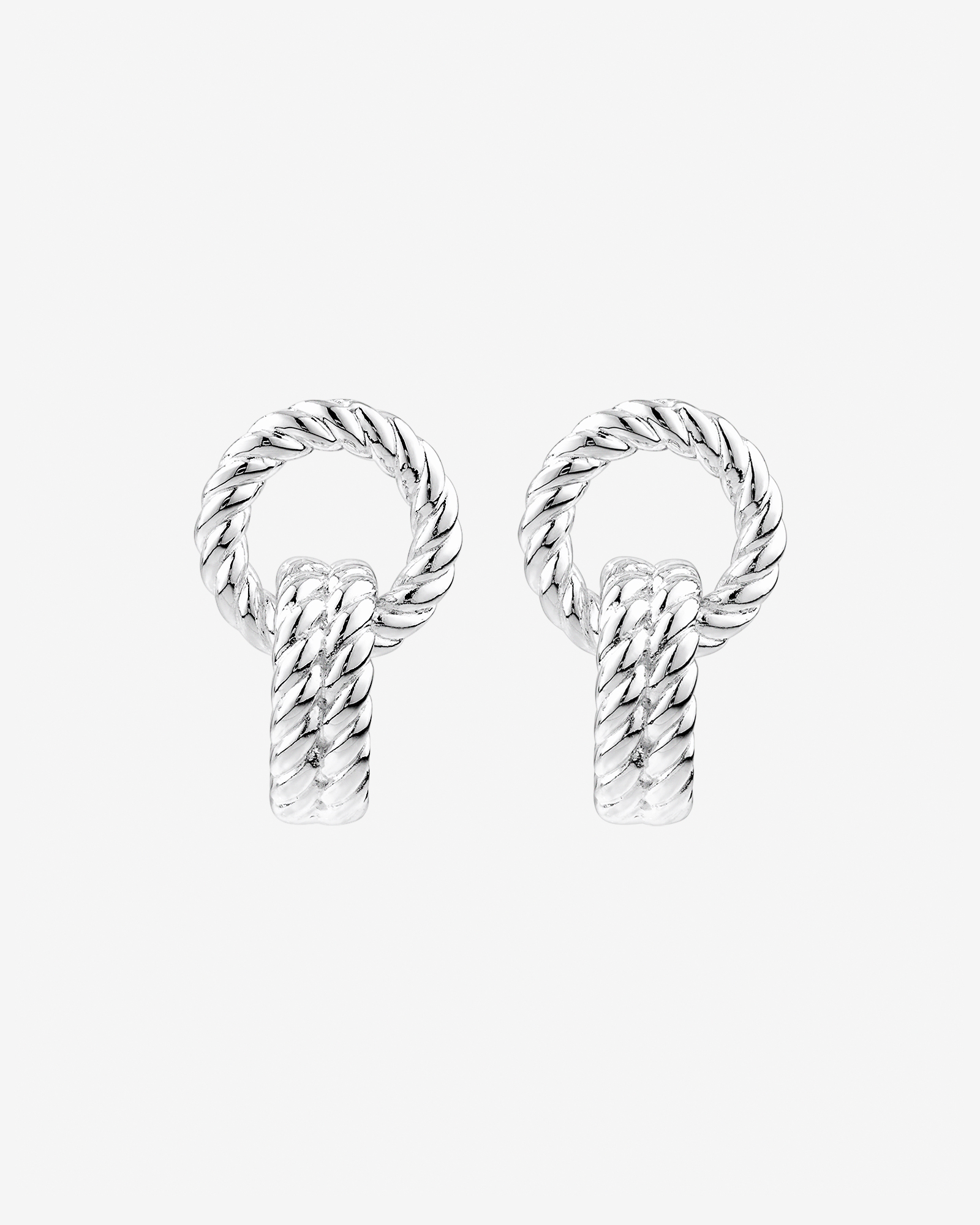 Rope Textured Earrings in Sterling Silver