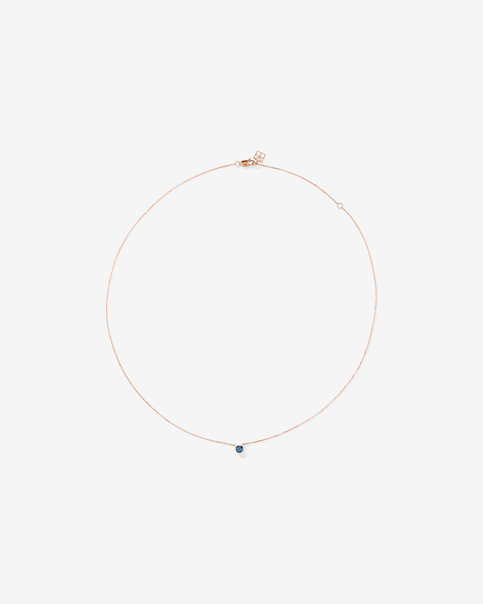 Australian Sapphire Round Cut Necklace in 10kt Rose Gold