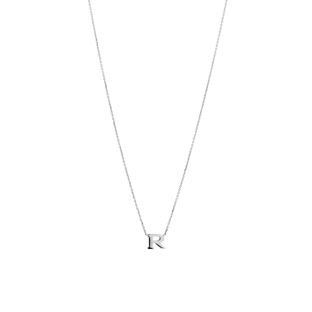 'R' Initial Necklace in Sterling Silver