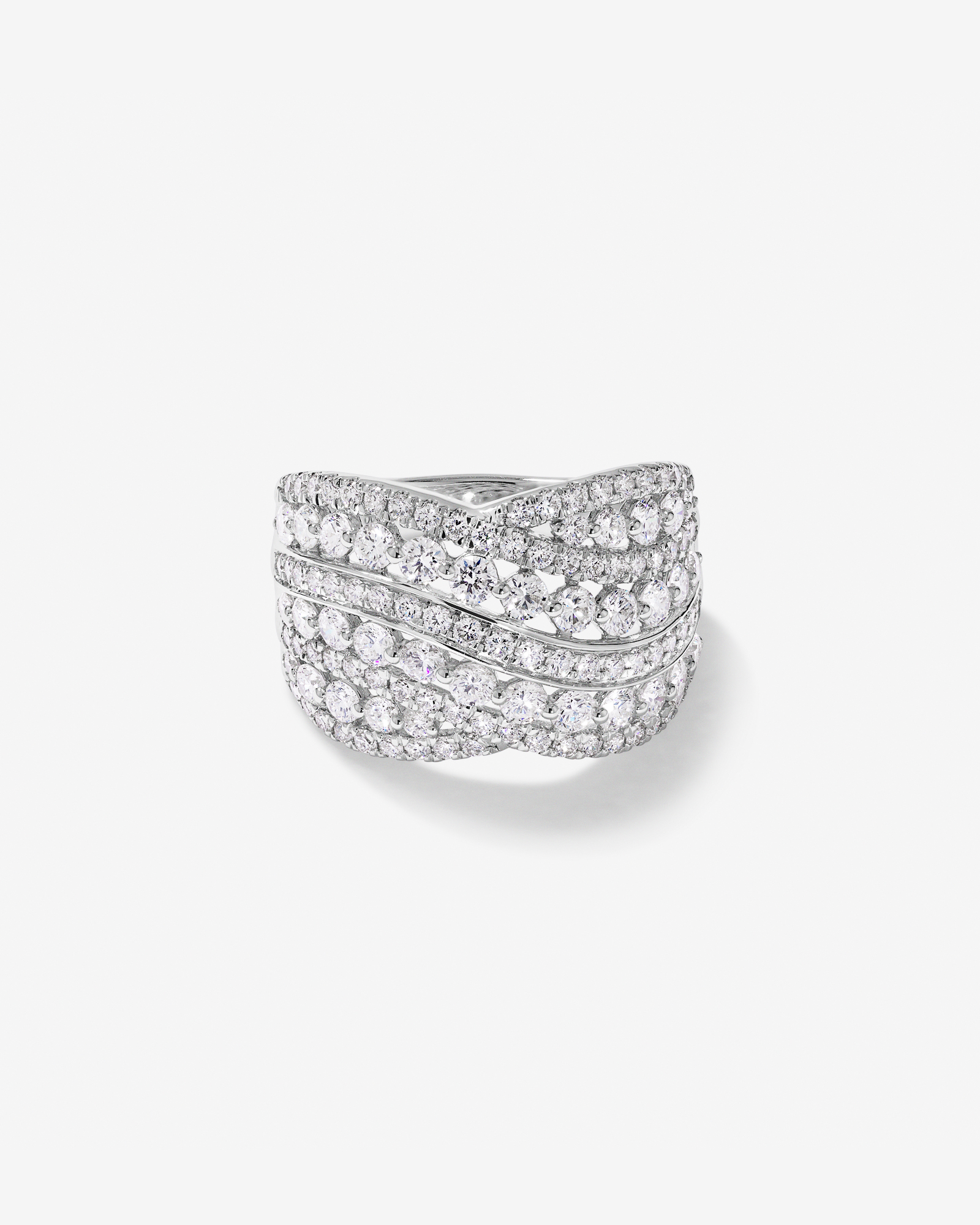 2.00 Carat TDW Laboratory-Grown Diamond Crossover Ring in 10kt White Gold