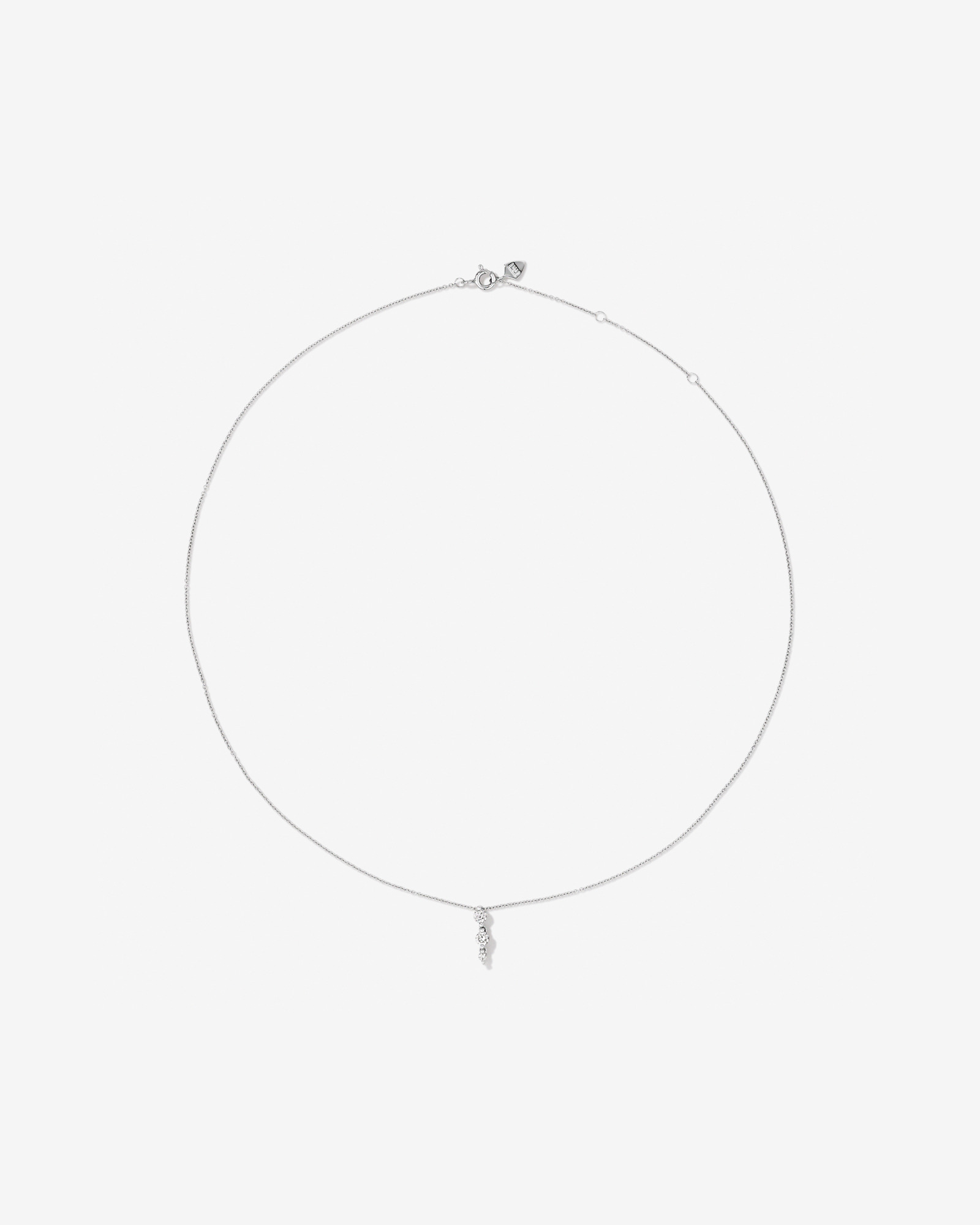 Graduated Drop Necklace with 0.28 Carat TW of Diamonds in 18kt White Gold