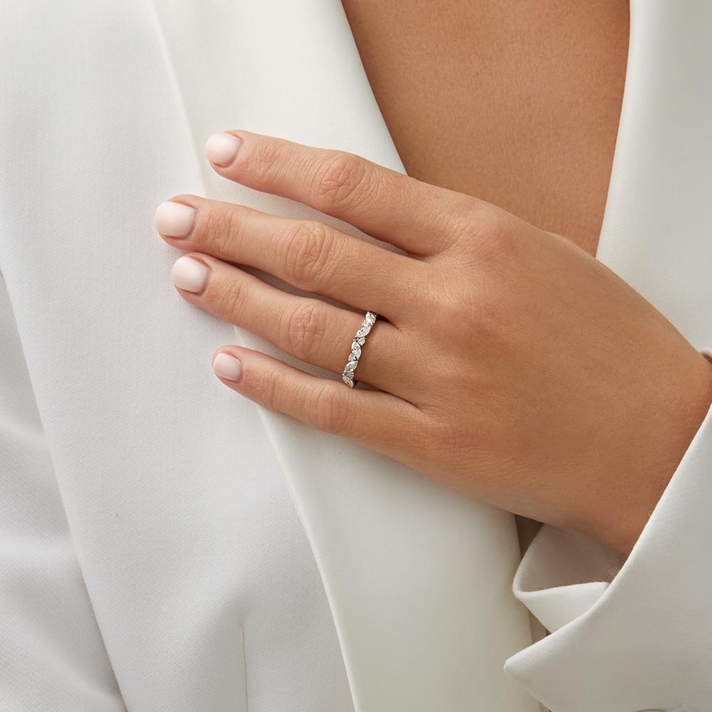 Wedding Ring with 0.56 Carat TW Diamonds in 14kt White Gold