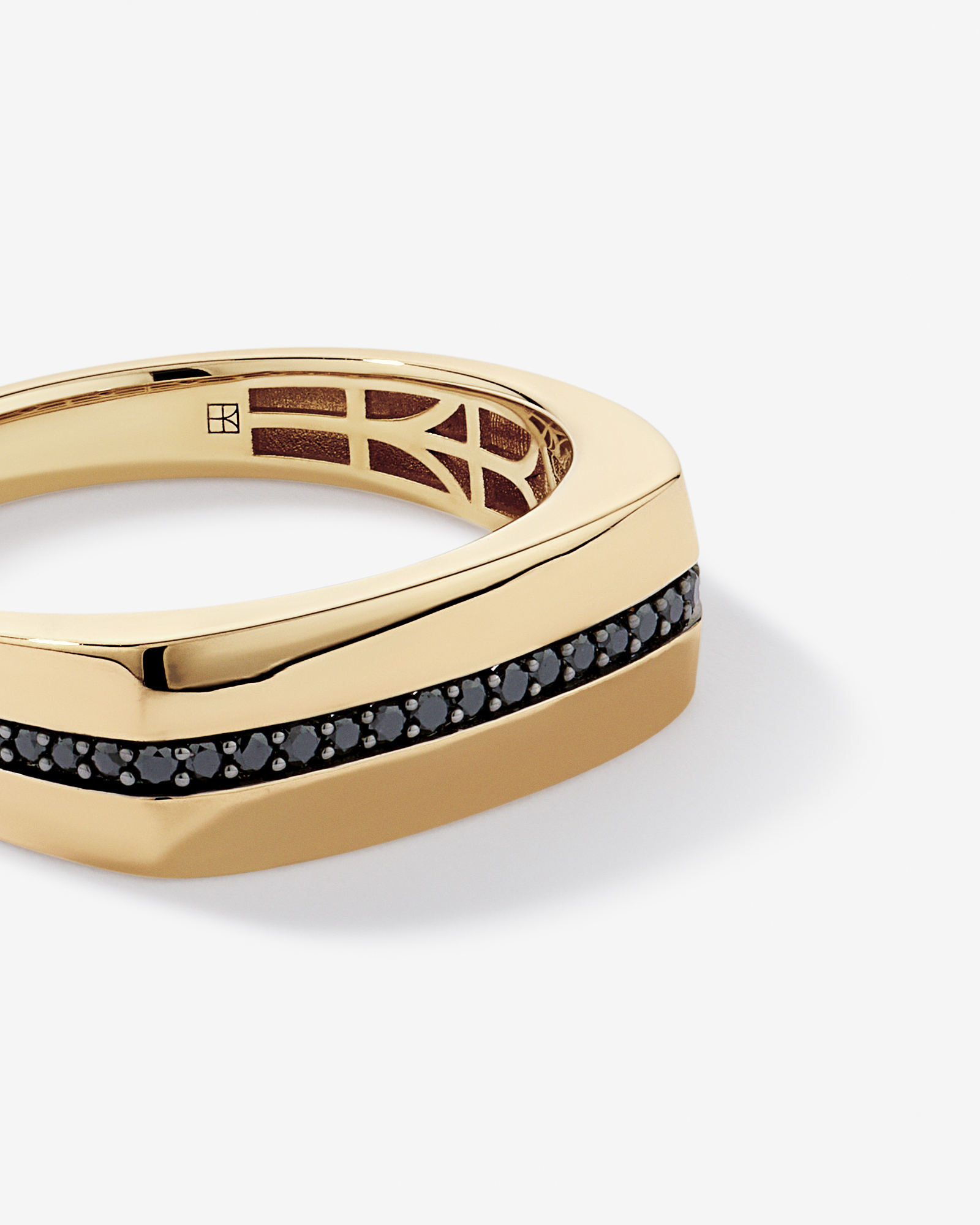 0.18 TW Black Diamond Men's Ring 10kt Yellow Gold