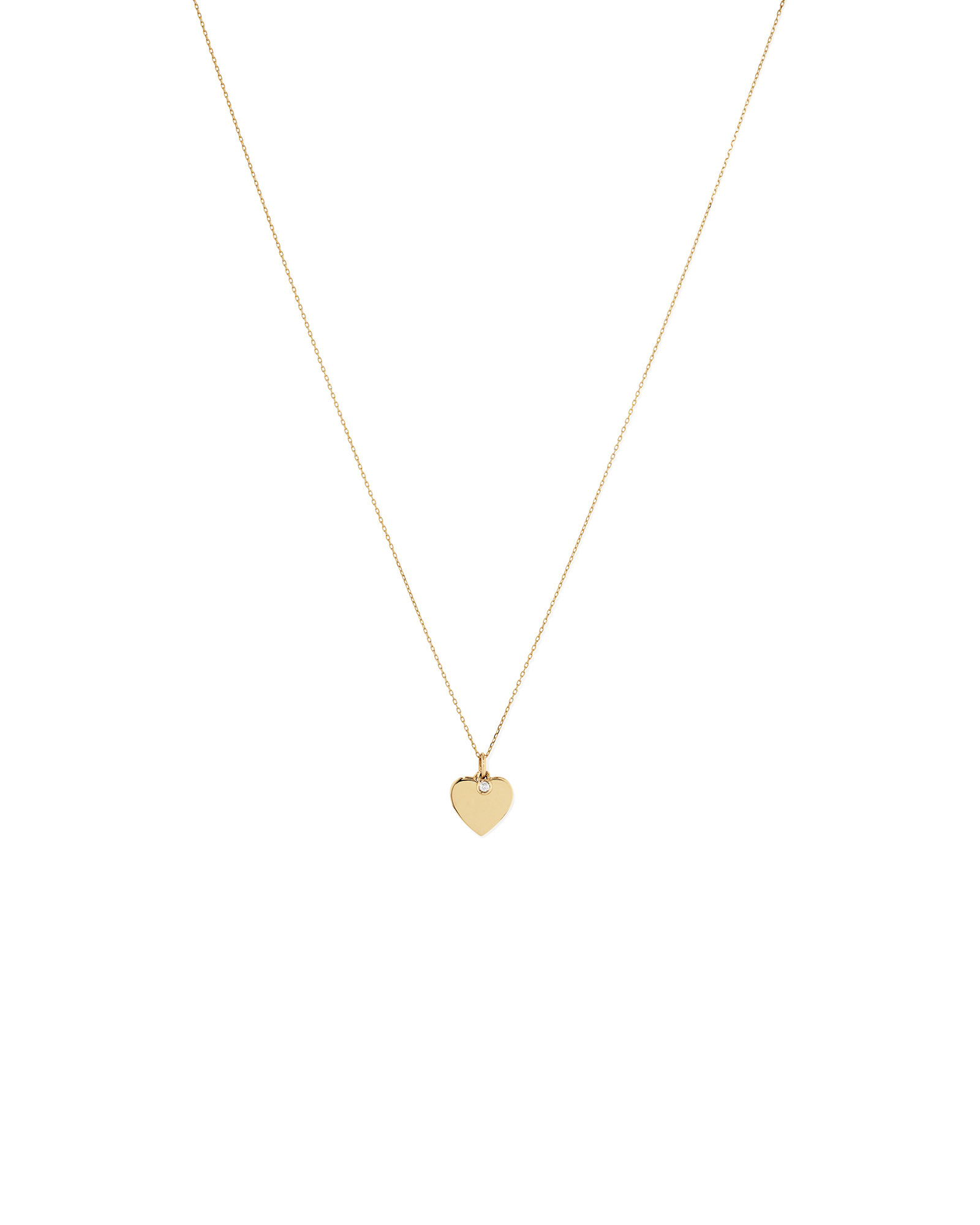 Diamond Charm Heart Pendant Necklace in 10kt Yellow Gold