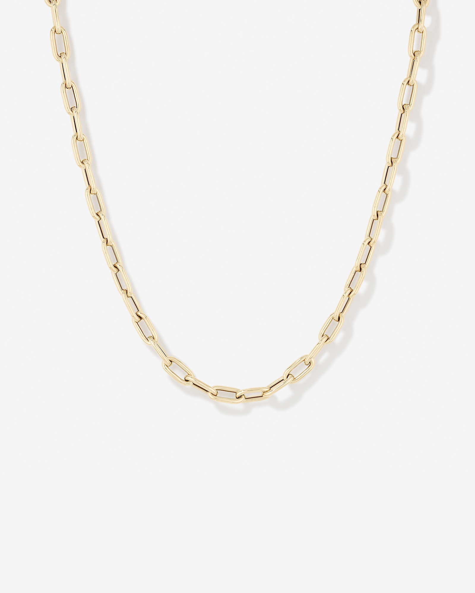 42.5cm Hollow Oval Paperclip Chain in 10kt Yellow Gold