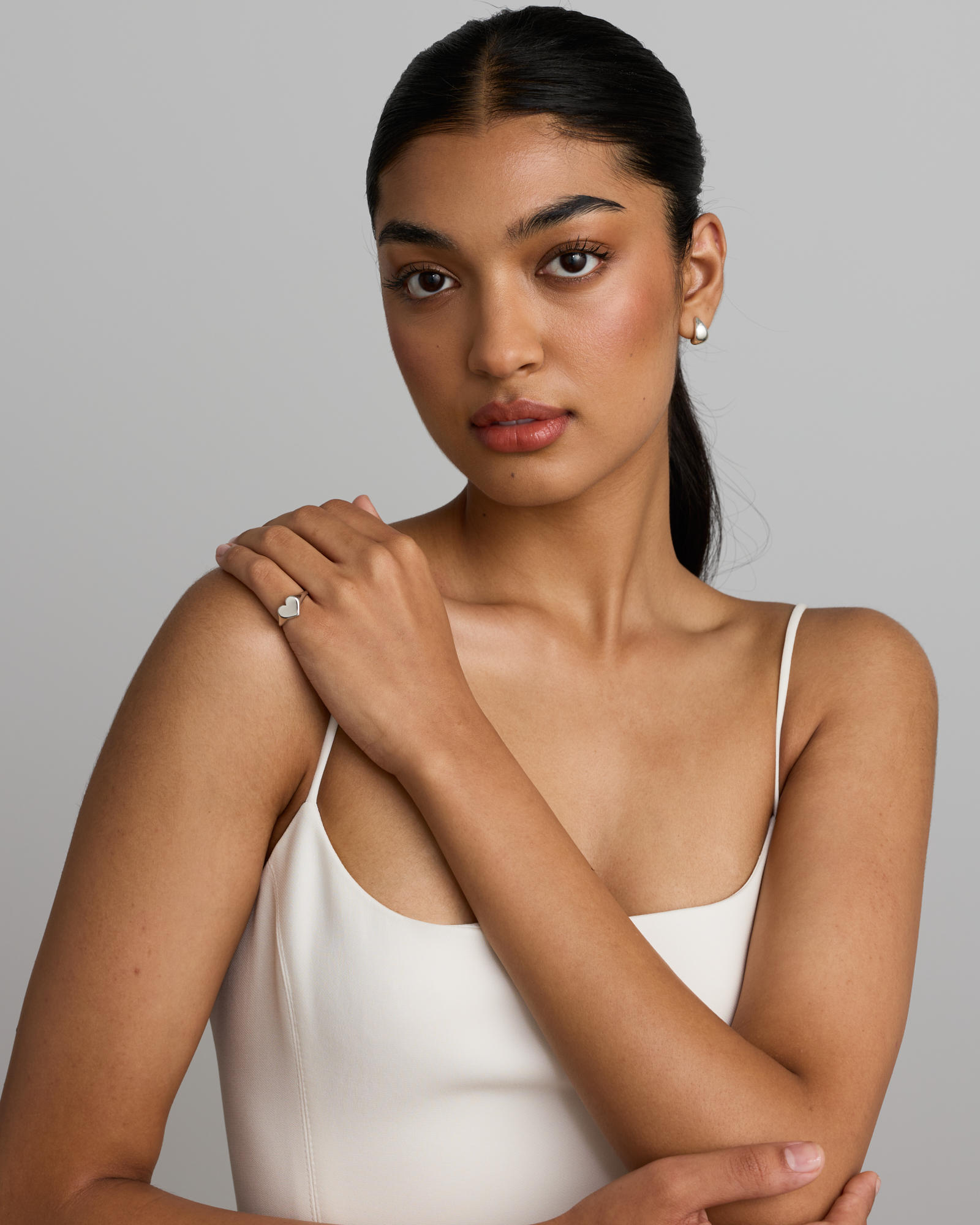 Heart Signet Ring in Sterling Silver