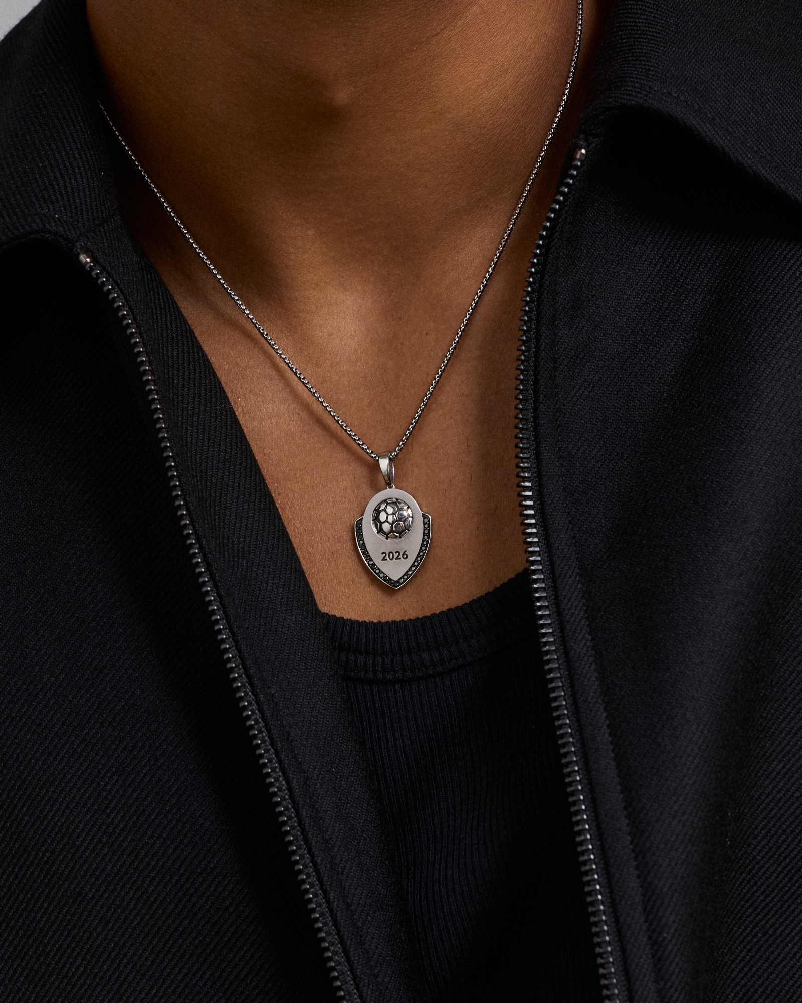 0.25 Carat TW Football Pendant in Sterling Silver