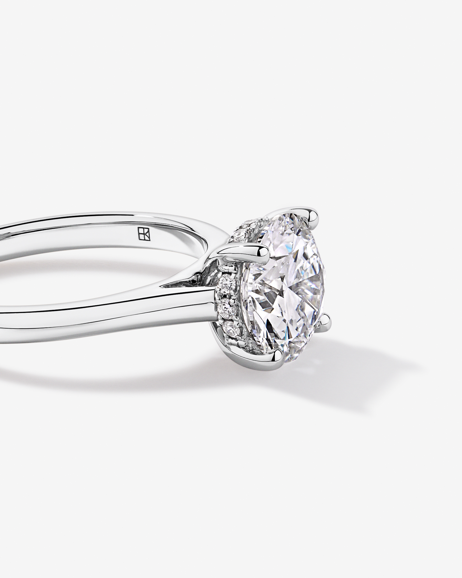 Bague solitaire en or blanc 14 carats sertie d'un diamant rond brillant de 2,32 carats, cultivé laboratoire