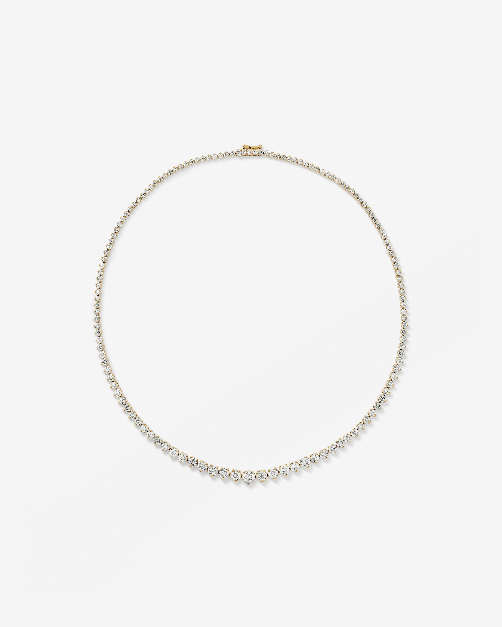 10.00 Carat TW Graduated Diamond Riviera Tennis Necklace in 18kt Yellow Gold