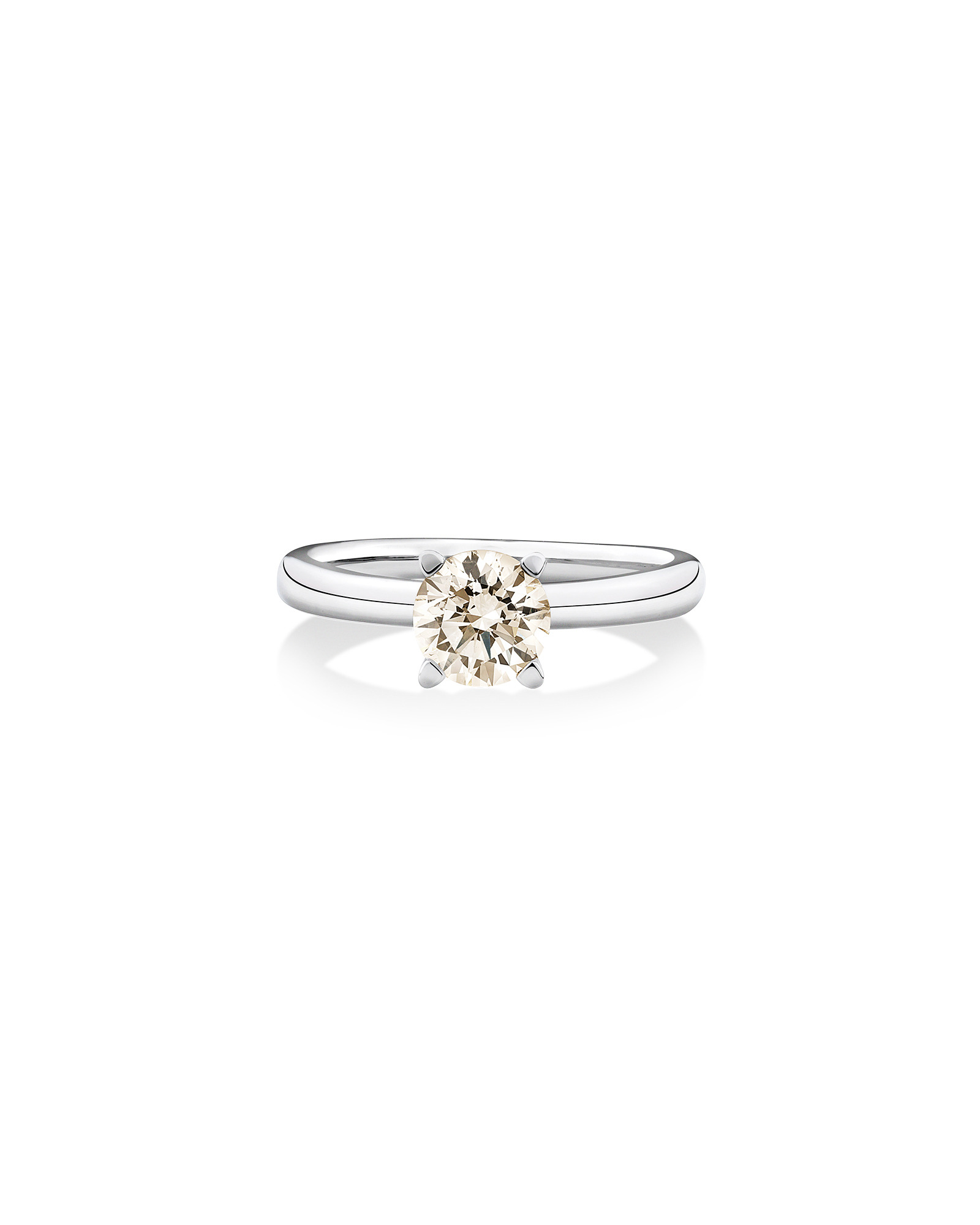 Bague de fiançailles à solitaire en or blanc de 14 K avec diamants totalisant 1 ct