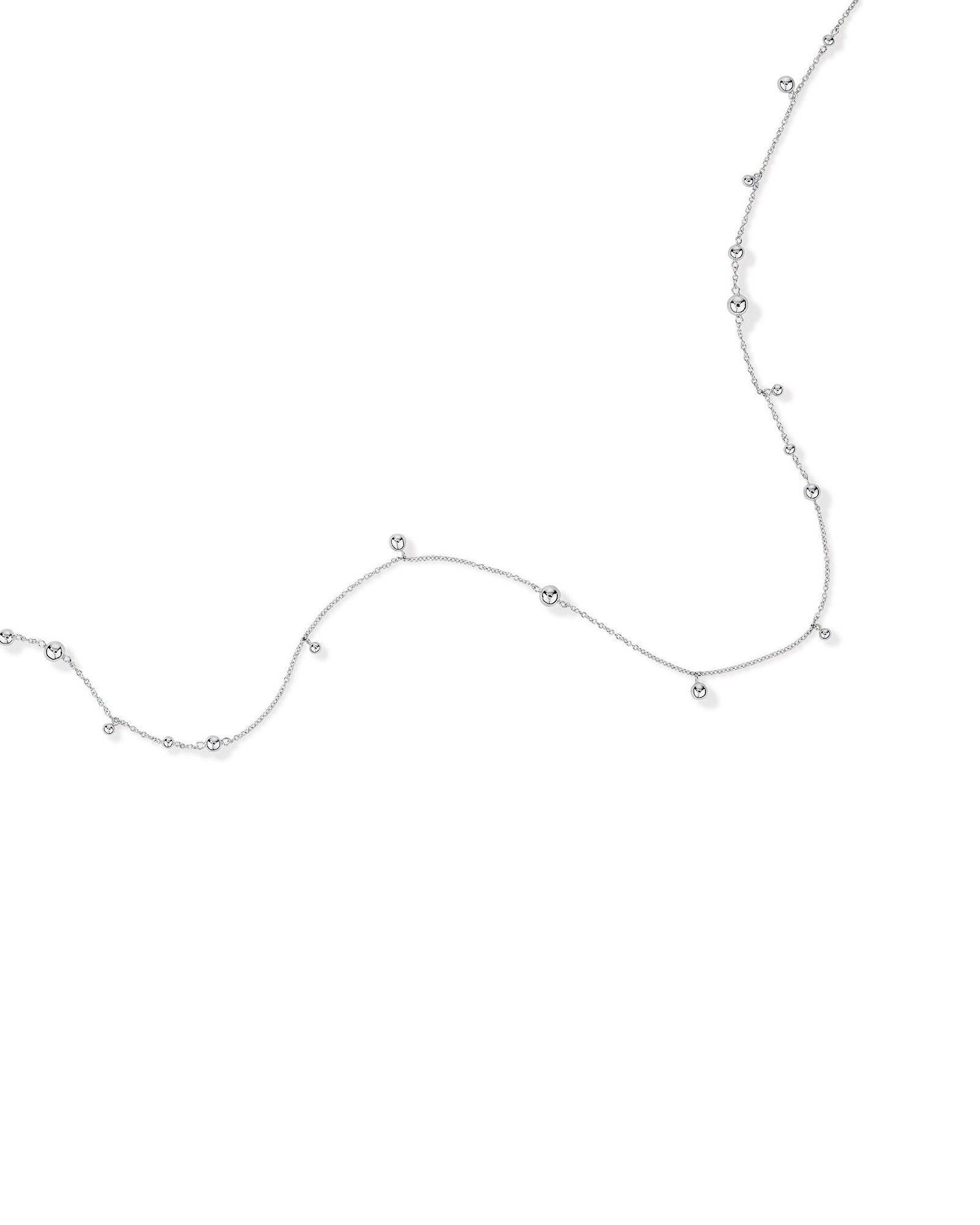 Collier à perles en argent sterling de 60 cm