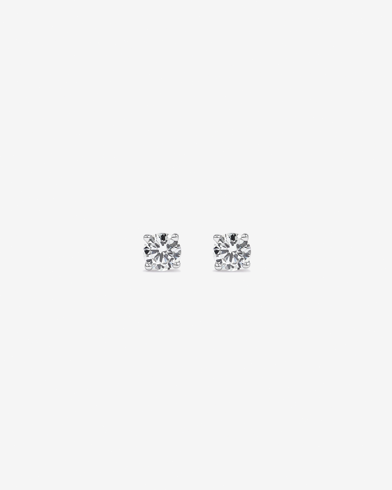0.20 Carat TW Round Brilliant Laboratory-Grown Diamond Solitaire Stud Earrings in Sterling Silver
