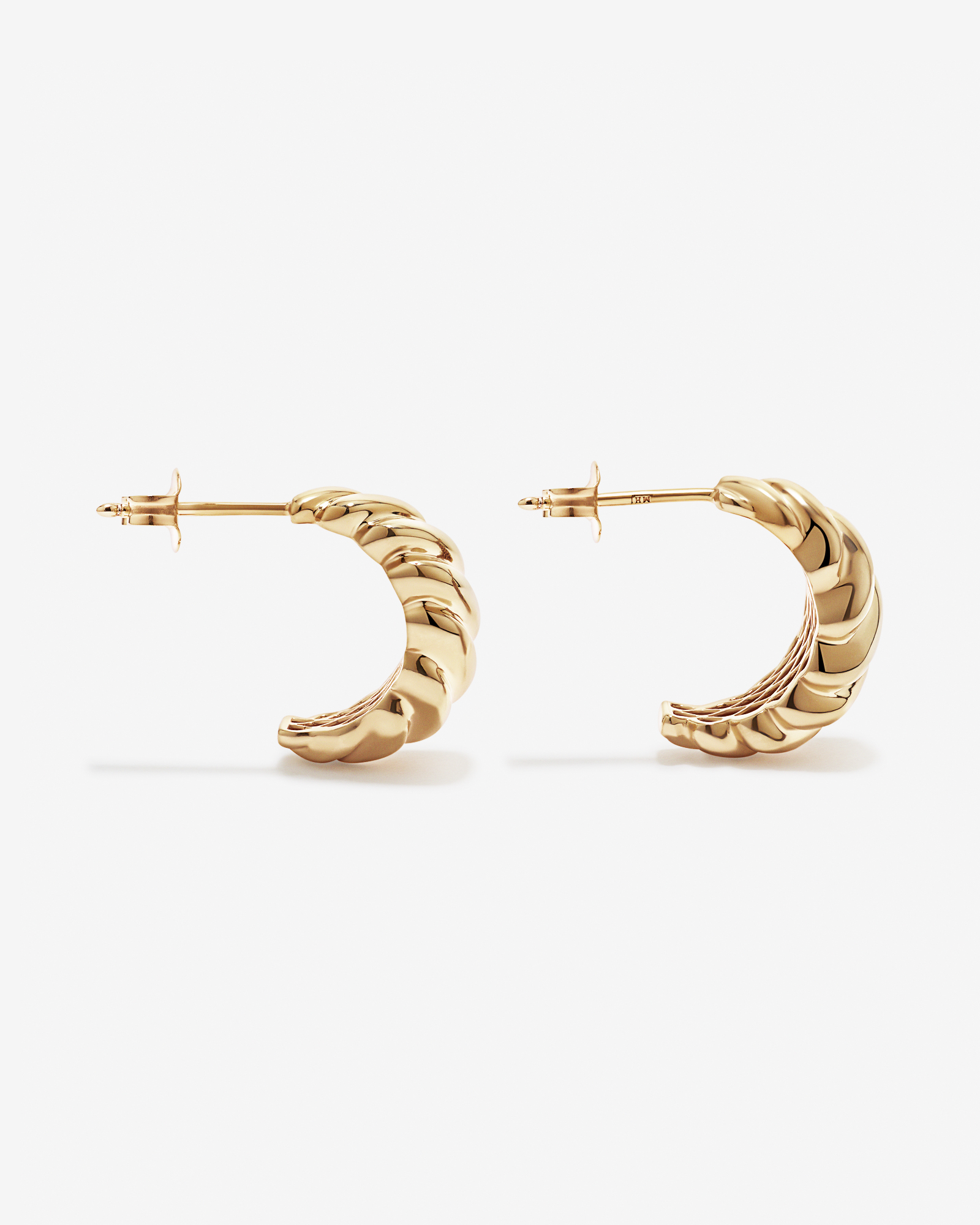 Twist Drop Stud Earrings in 18Kt Vermeil