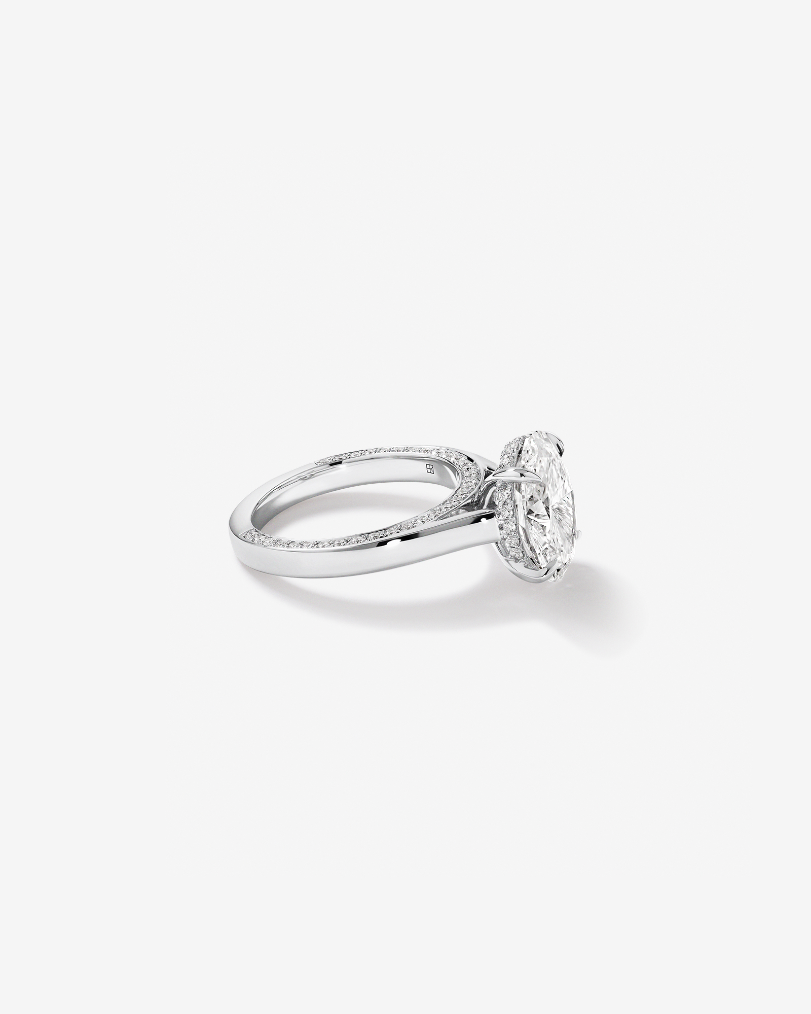 4.47 Carat TW Oval Cut Laboratory-Grown Diamond Engagement Ring in 18kt White Gold
