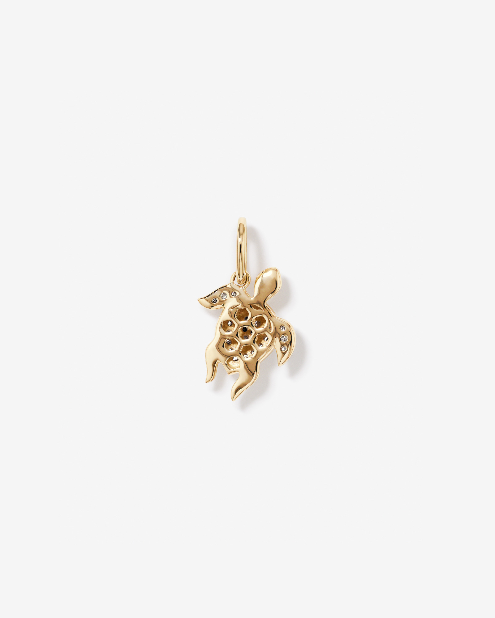 Diamond Turtle Pendant in 10kt Yellow Gold