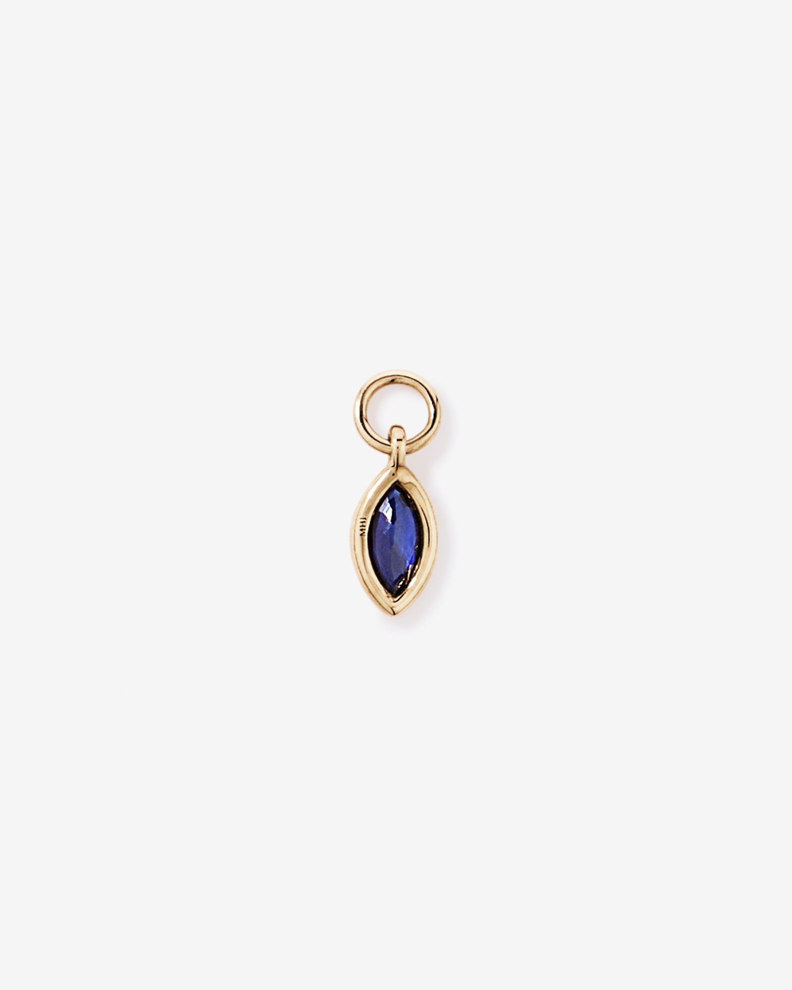 Sapphire Single Earring Charm in 10kt Yellow Gold