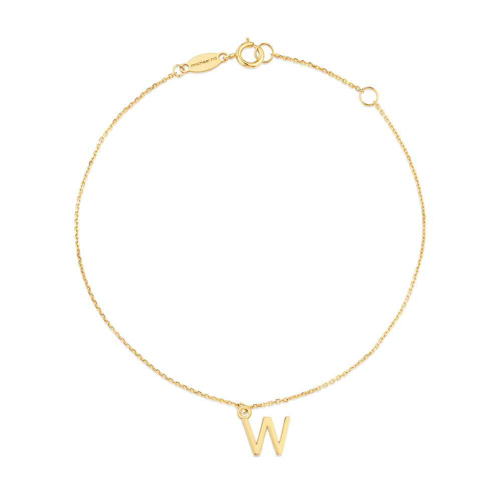 19cm (7.5") W Initial Bracelet in 10kt Yellow Gold