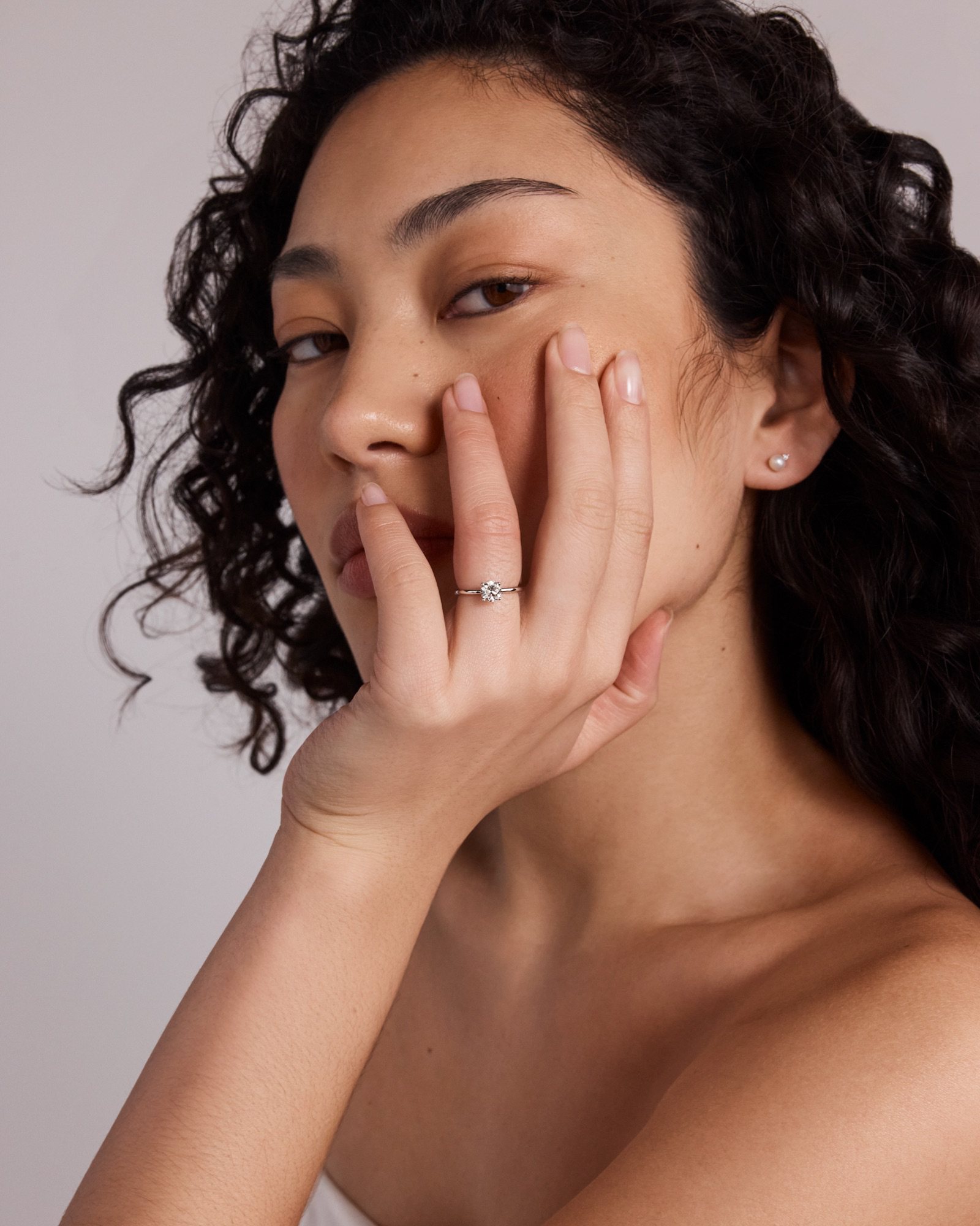 Bague Solitaire avec Diamant Rond Brillant de 0,70 Carat TW en Or Blanc 18 kt