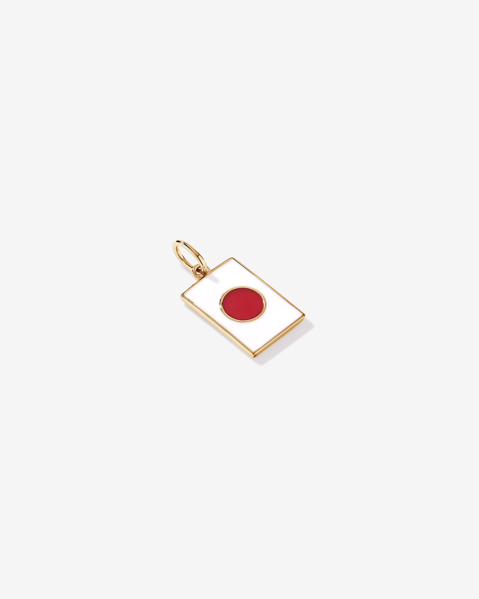 Japan Flag Pendant in 18Kt Vermeil