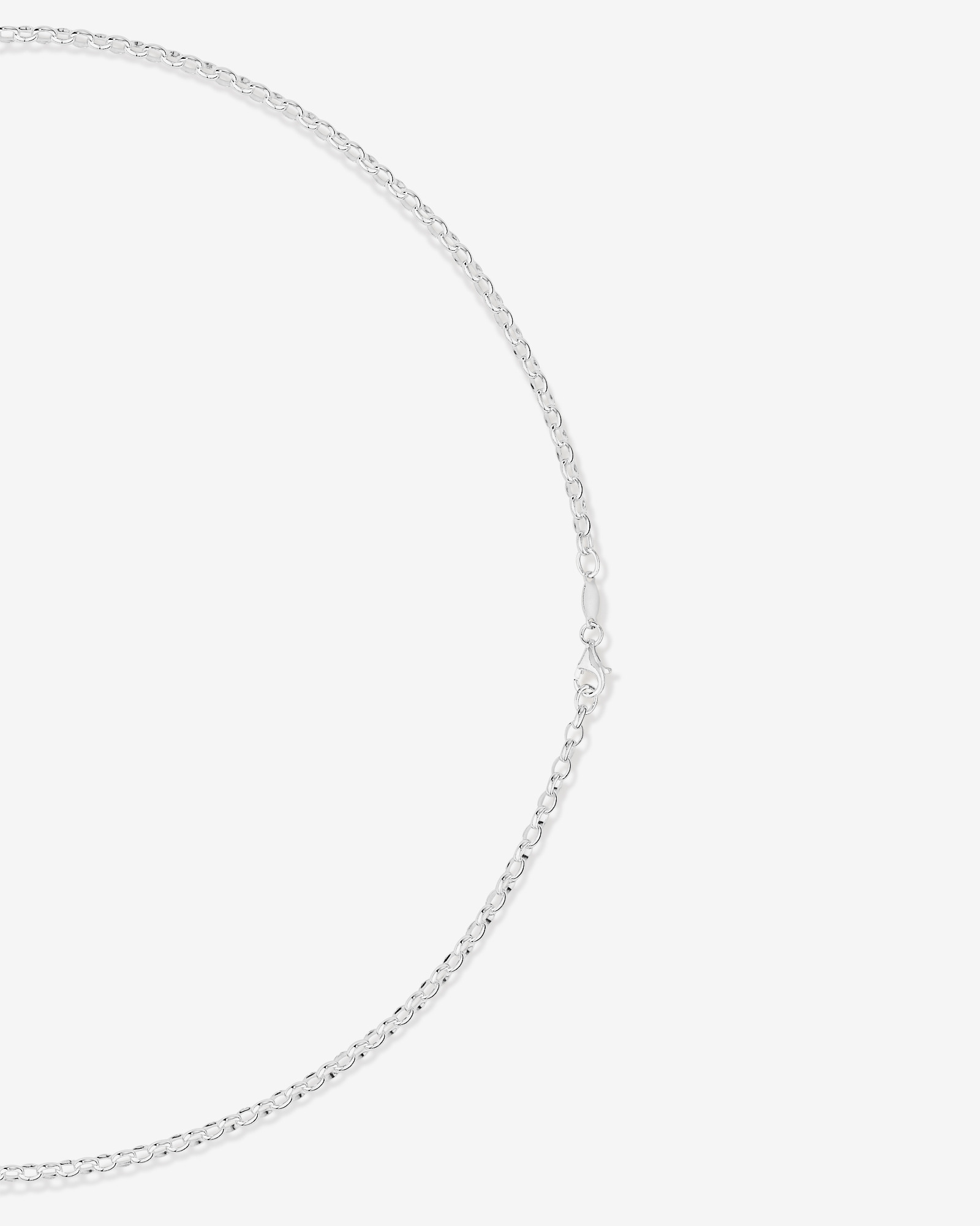 Chaîne de béchers ovale de 55 cm (22 po) de 3 mm à 3,5 mm de largeur en argent sterling