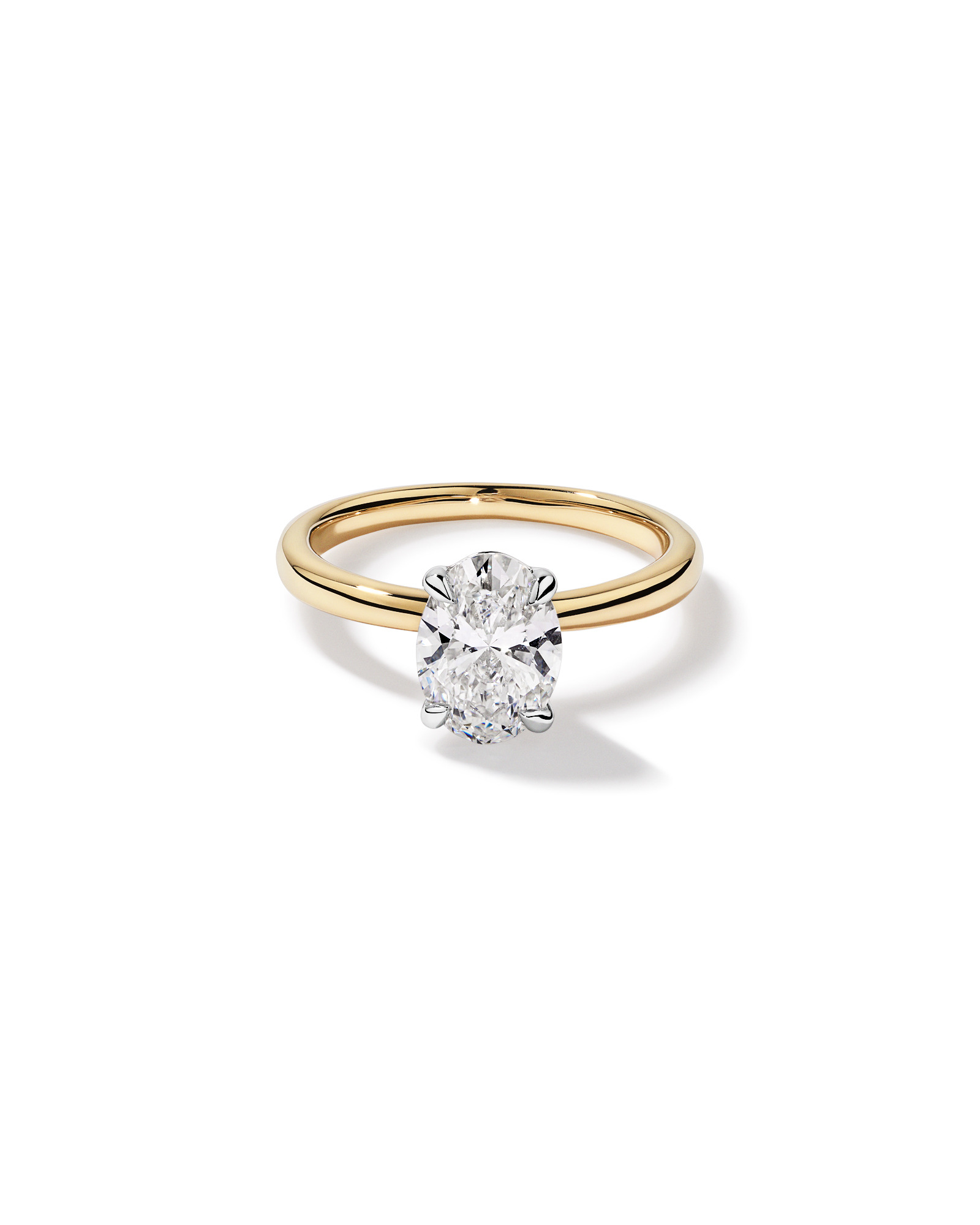 1.75 Carat TW Oval Cut Lab-Grown Diamond Solitaire Engagement Ring 14kt Yellow and White Gold