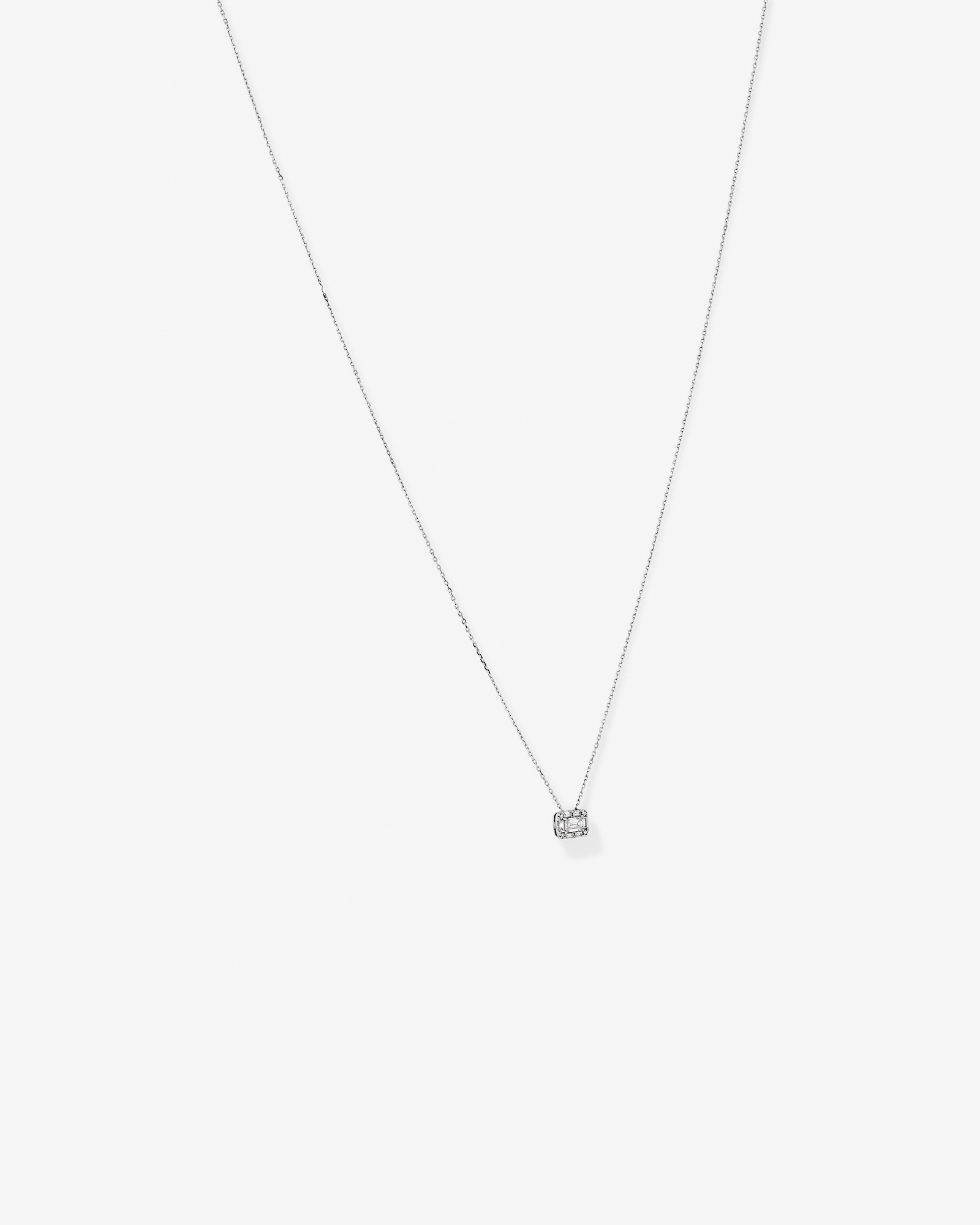 Pendentif multistones de 0,28 carat TW en diamant taille émeraude en or blanc 10kt