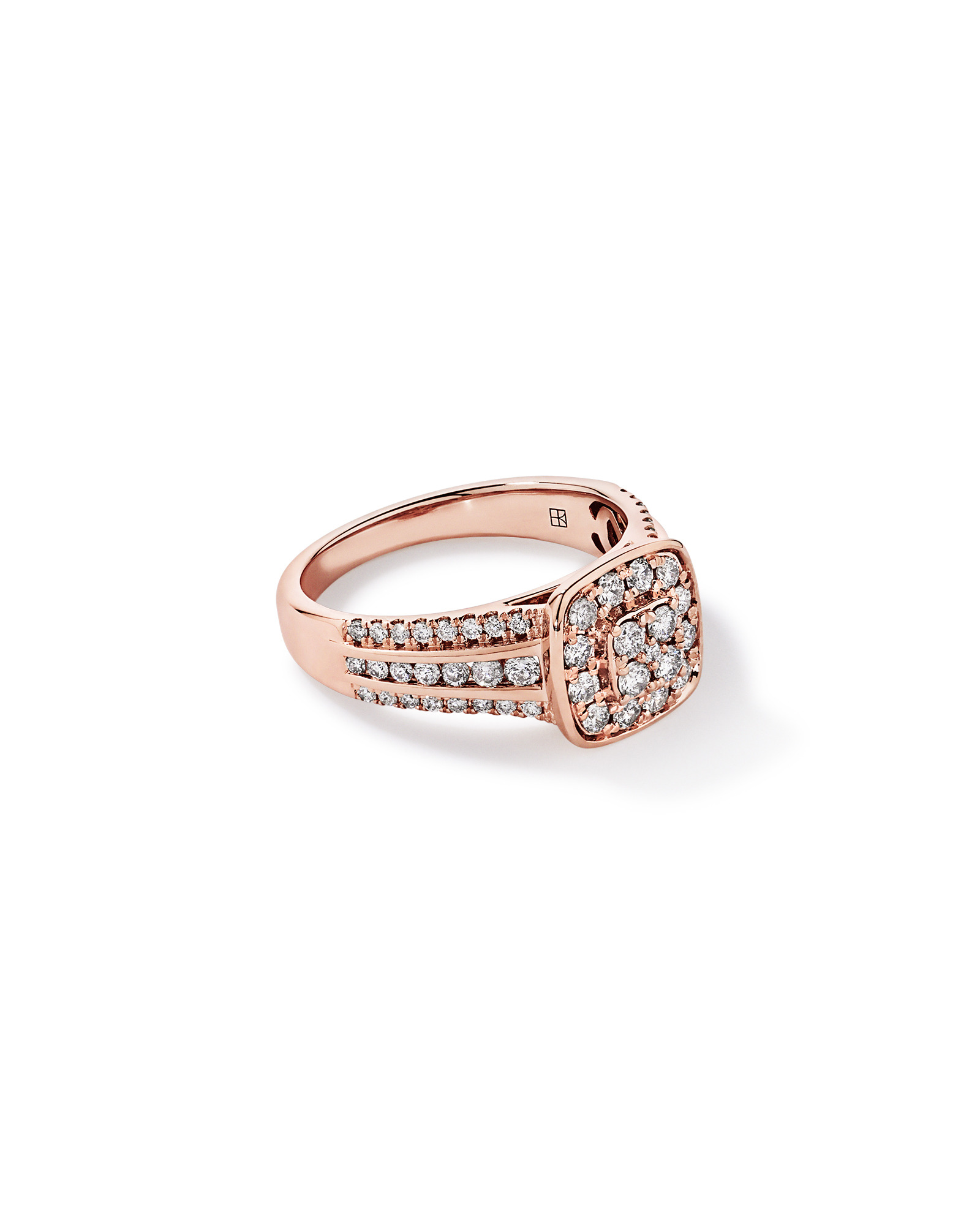 0.85 Carat TW Cushion-Shaped Diamond Cluster Ring 10kt Rose Gold