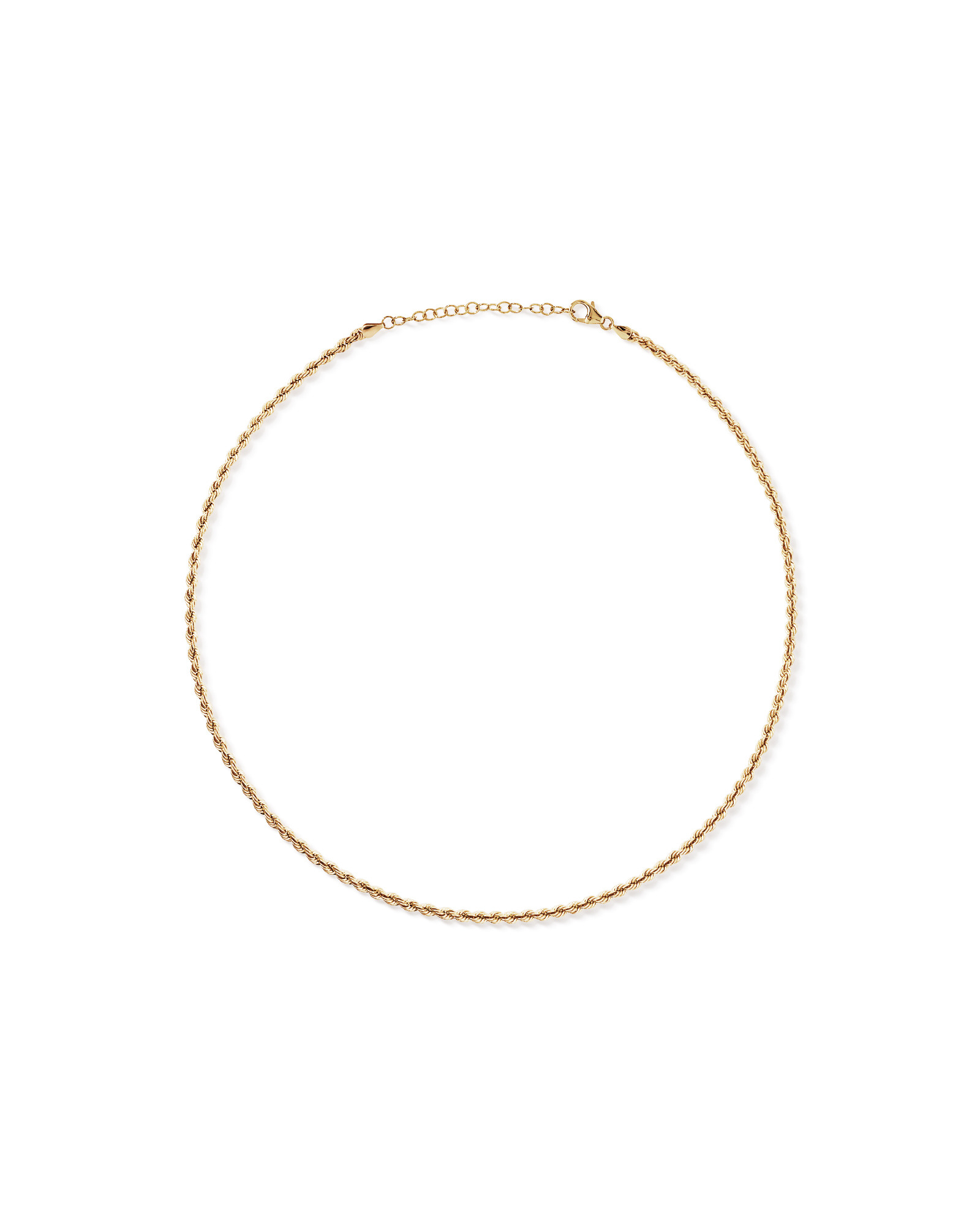 50cm (20") 3.3mm Width Hollow Rope Chain in 10kt Yellow Gold