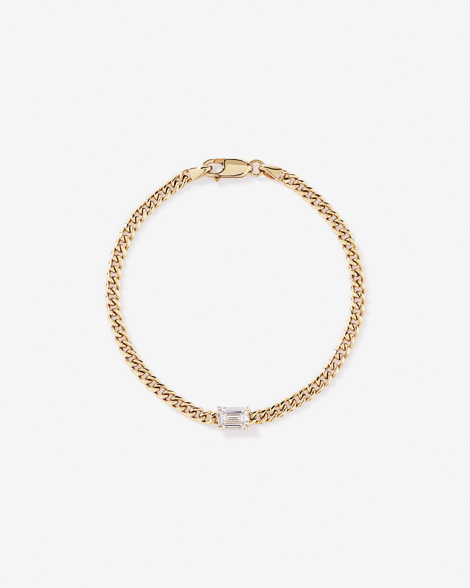 1.00TW Emerald Cut Lab Diamond Bracelet in 10kt Gold