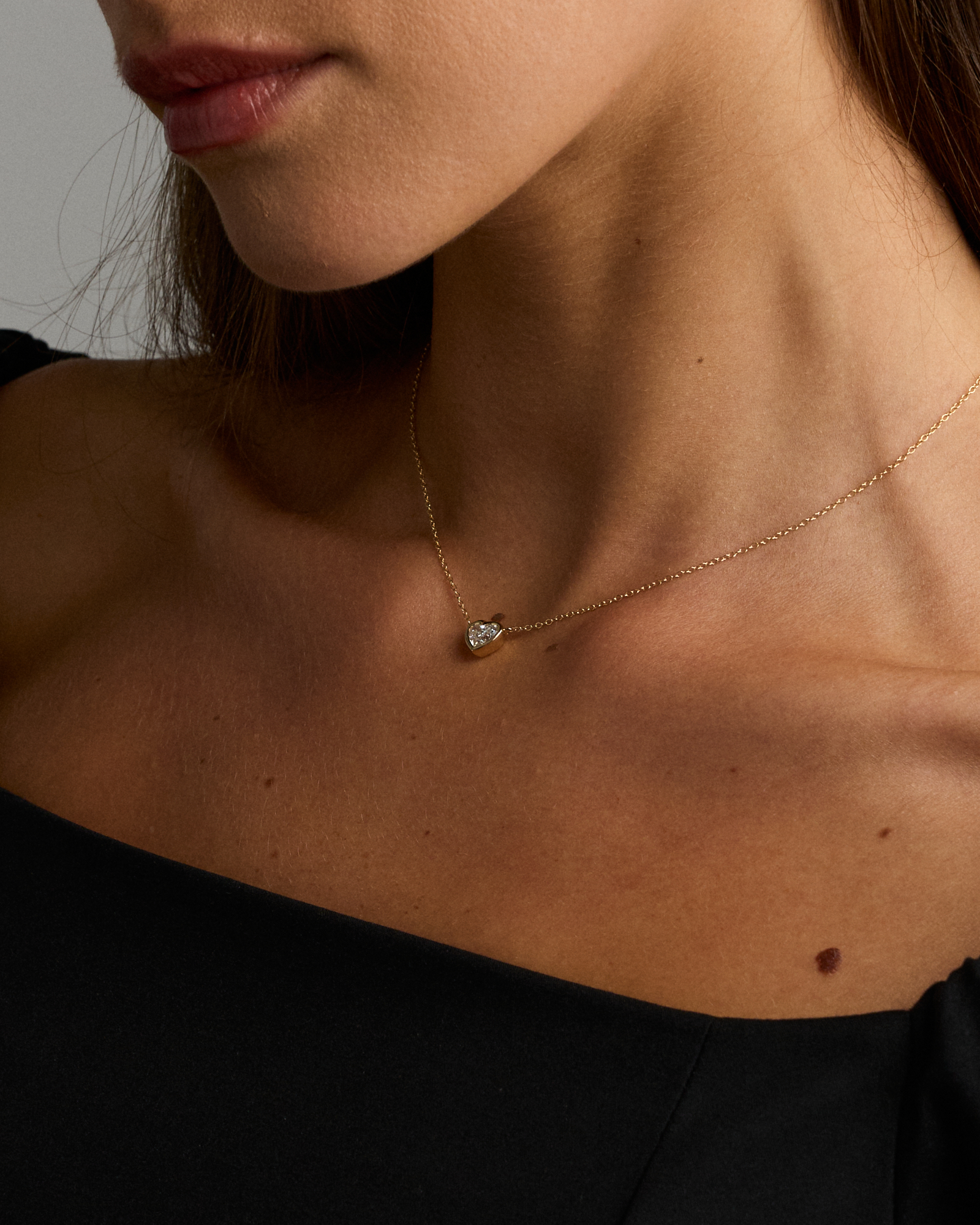 1.00 Carat TW Laboratory-Grown Diamond Heart Necklace  in 10kt Yellow Gold