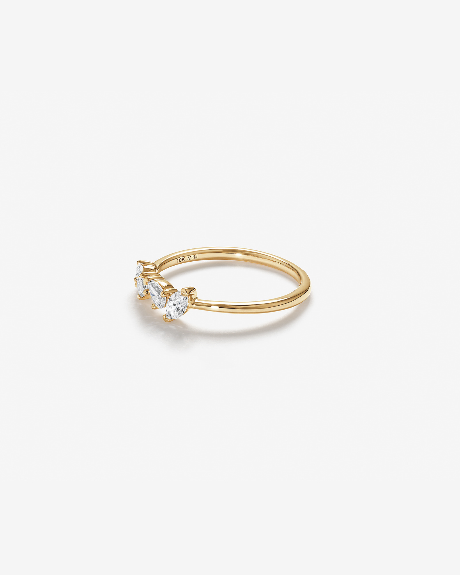 0.40 Carat TW Fancy Cut Laboratory-Grown Diamond Four Stone Ring in 10kt Yellow Gold