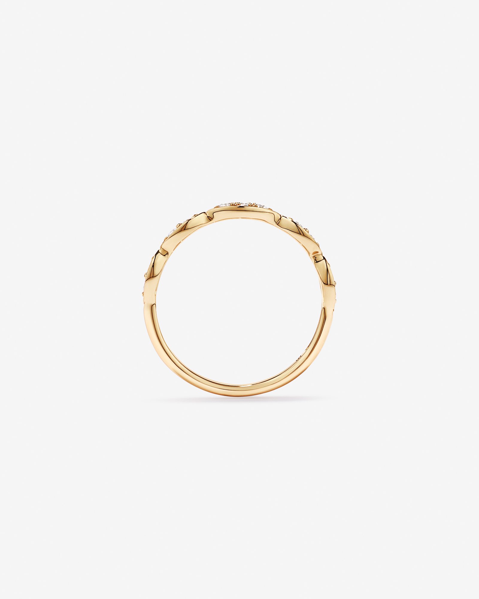 0.20TW Diamond Twist Wedding Band 14kt Yellow Gold