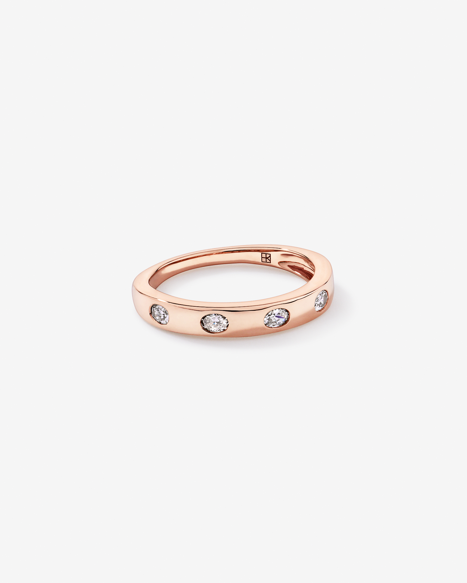 0.22TW Oval Laboratory-Grown Diamond Wedding Band 14kt Rose Gold