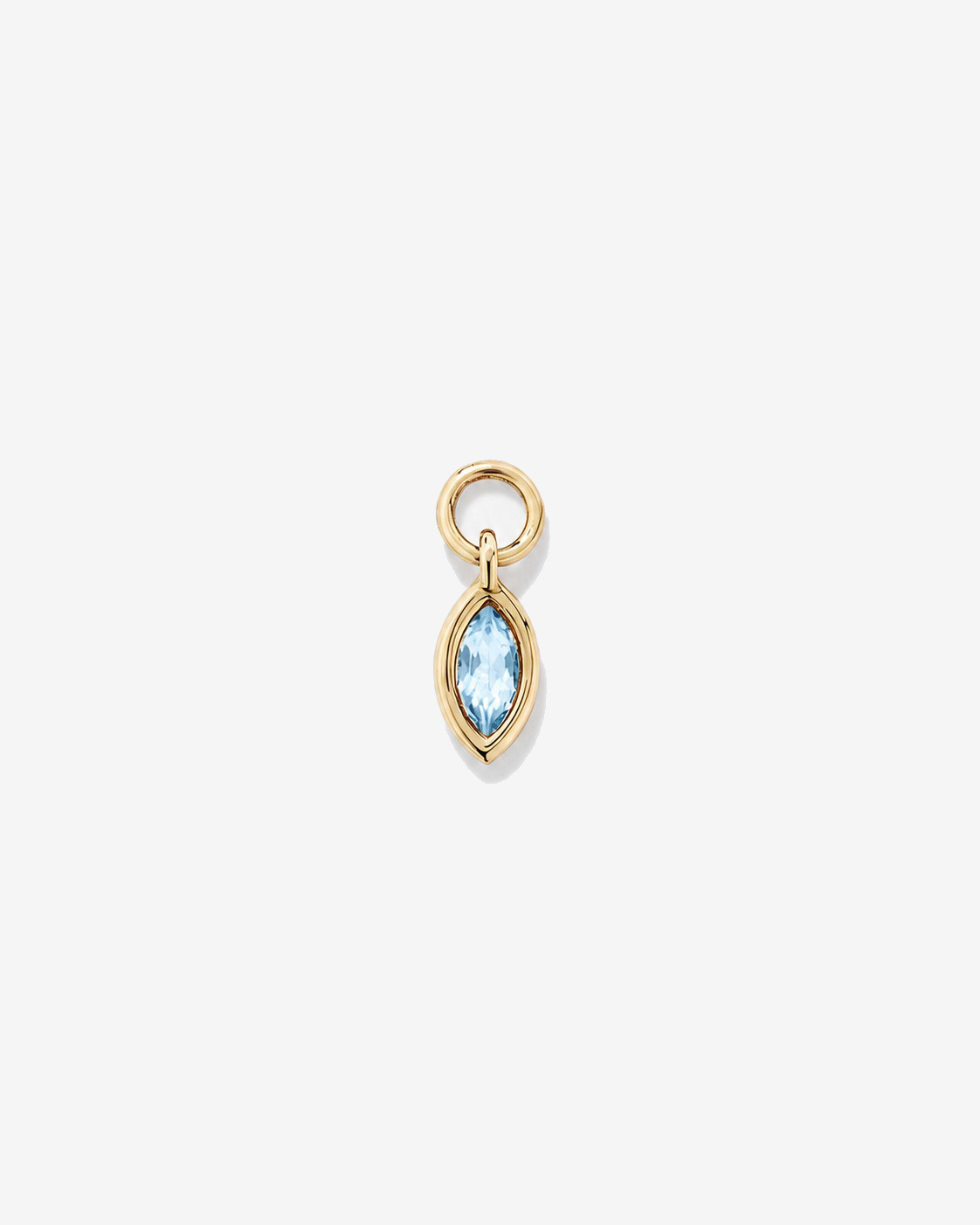 Blue Topaz Single Earring Charm in 10kt Yellow Gold