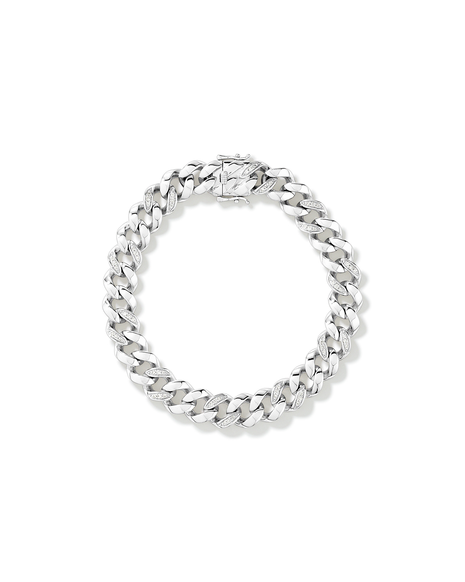 21cm 0.40 Carat TW Lab Diamond Curb Bracelet in Sterling Silver