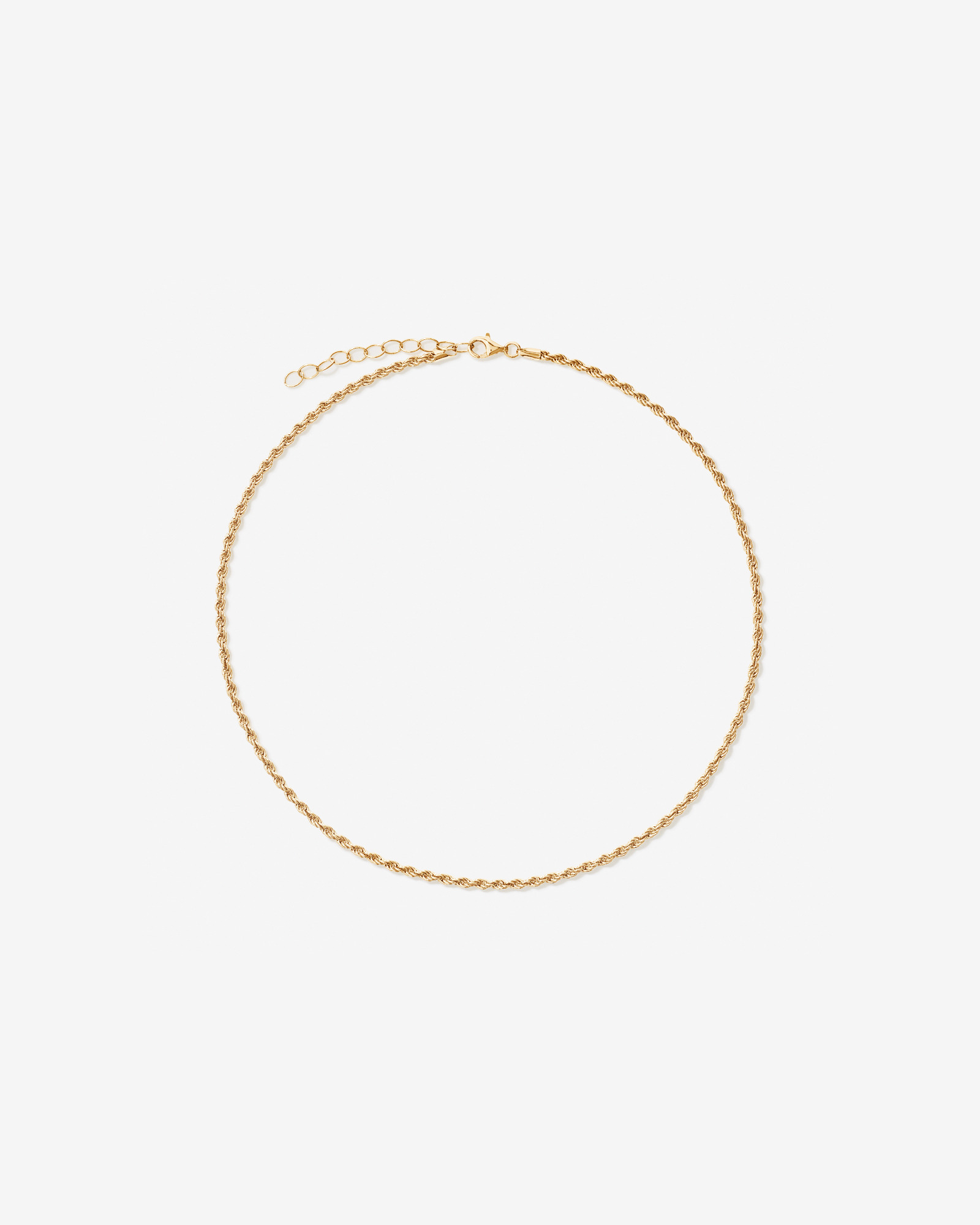 50cm (20") 3.3mm Wide Diamond Cut Rope Chain in 18kt Gold Vermeil