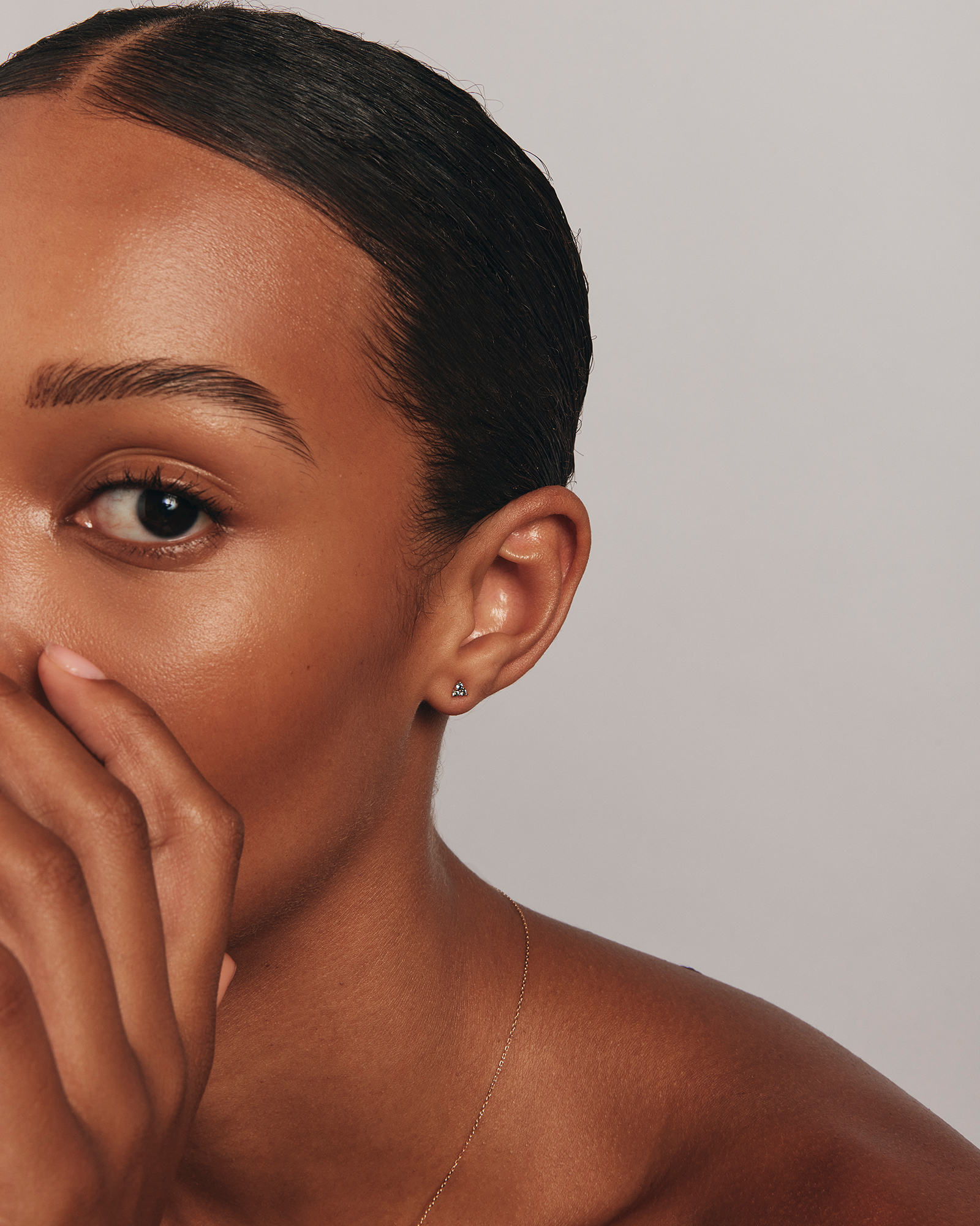 Boucles d'oreilles à trio de topazes london blue en or jaune 10 carats
