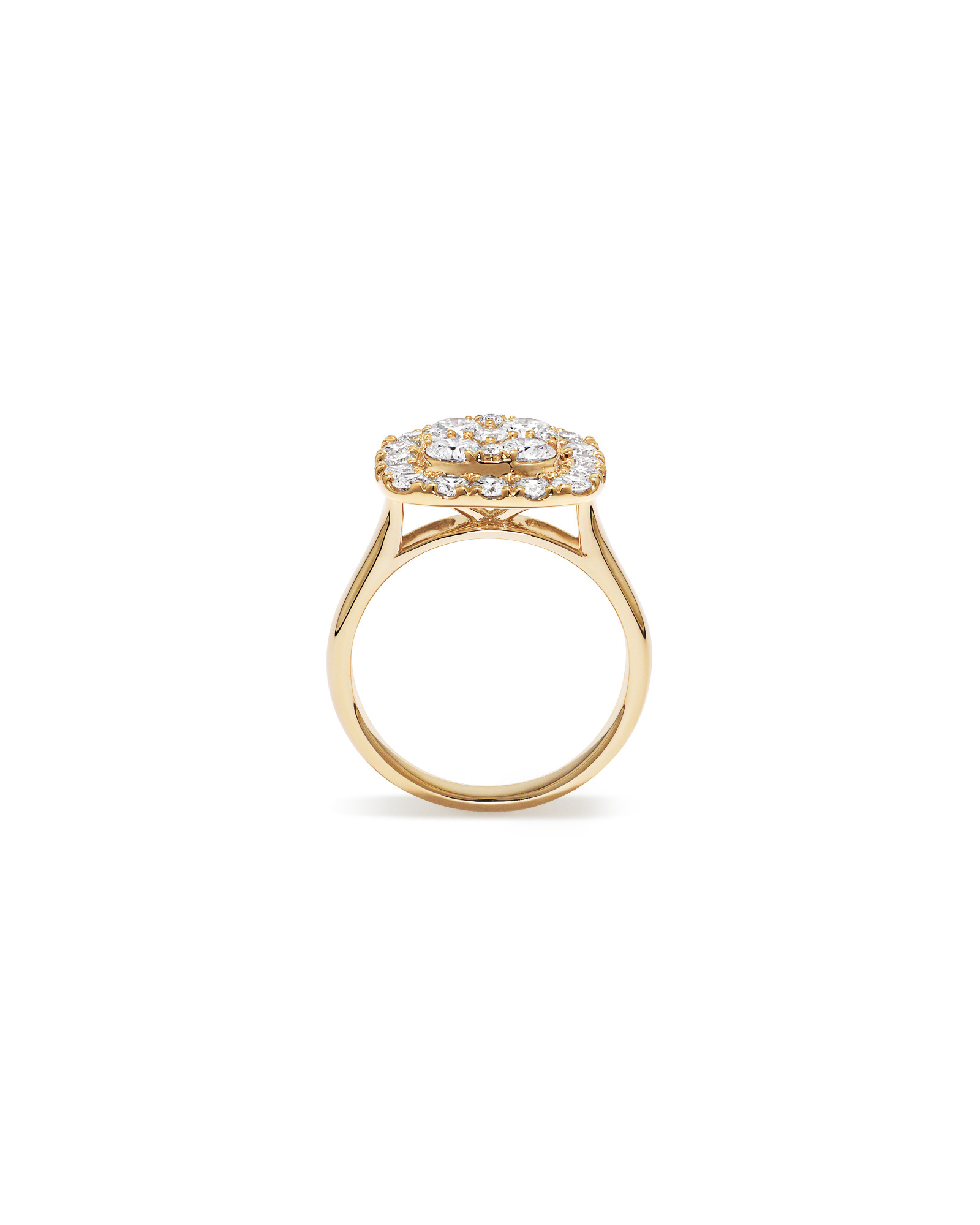 2.00 Carat TW Laboratory-Grown Diamond Cluster Ring 10kt Yellow Gold