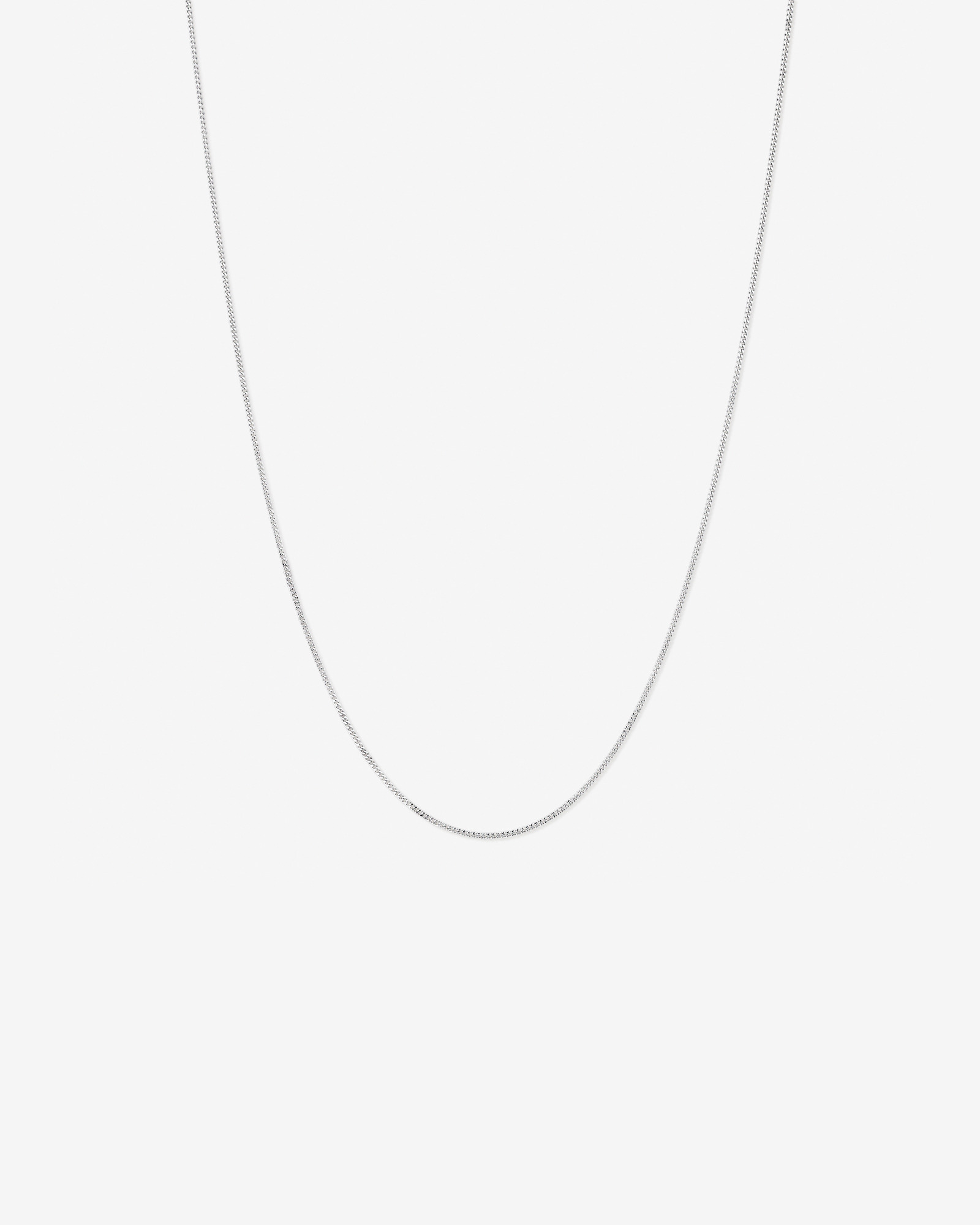 55cm (22") 1-1.5mm Width Fine Curb Chain Necklace in Sterling Silver