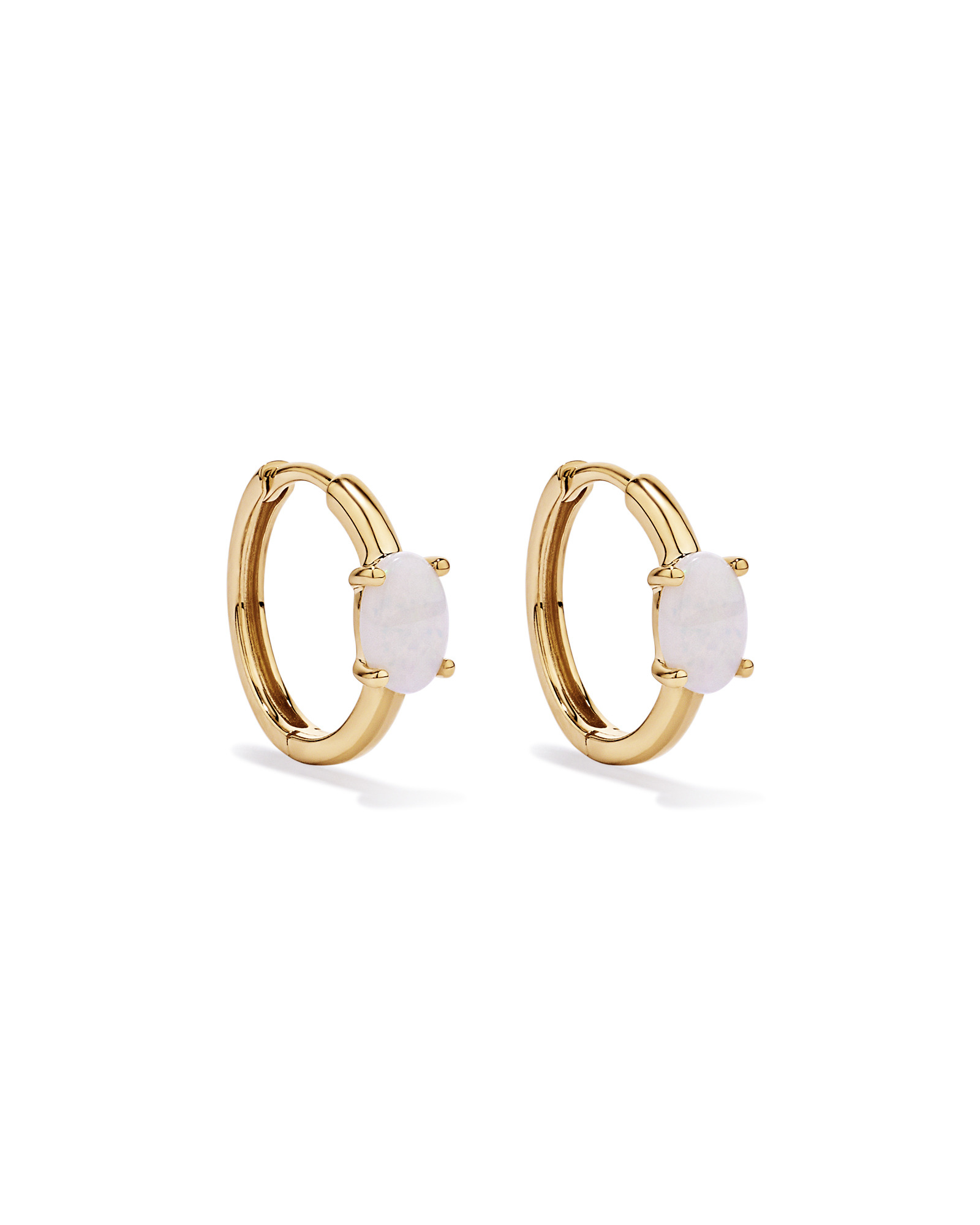 Boucles d’oreilles Australian Opal Huggie Hoop en or jaune 10kt