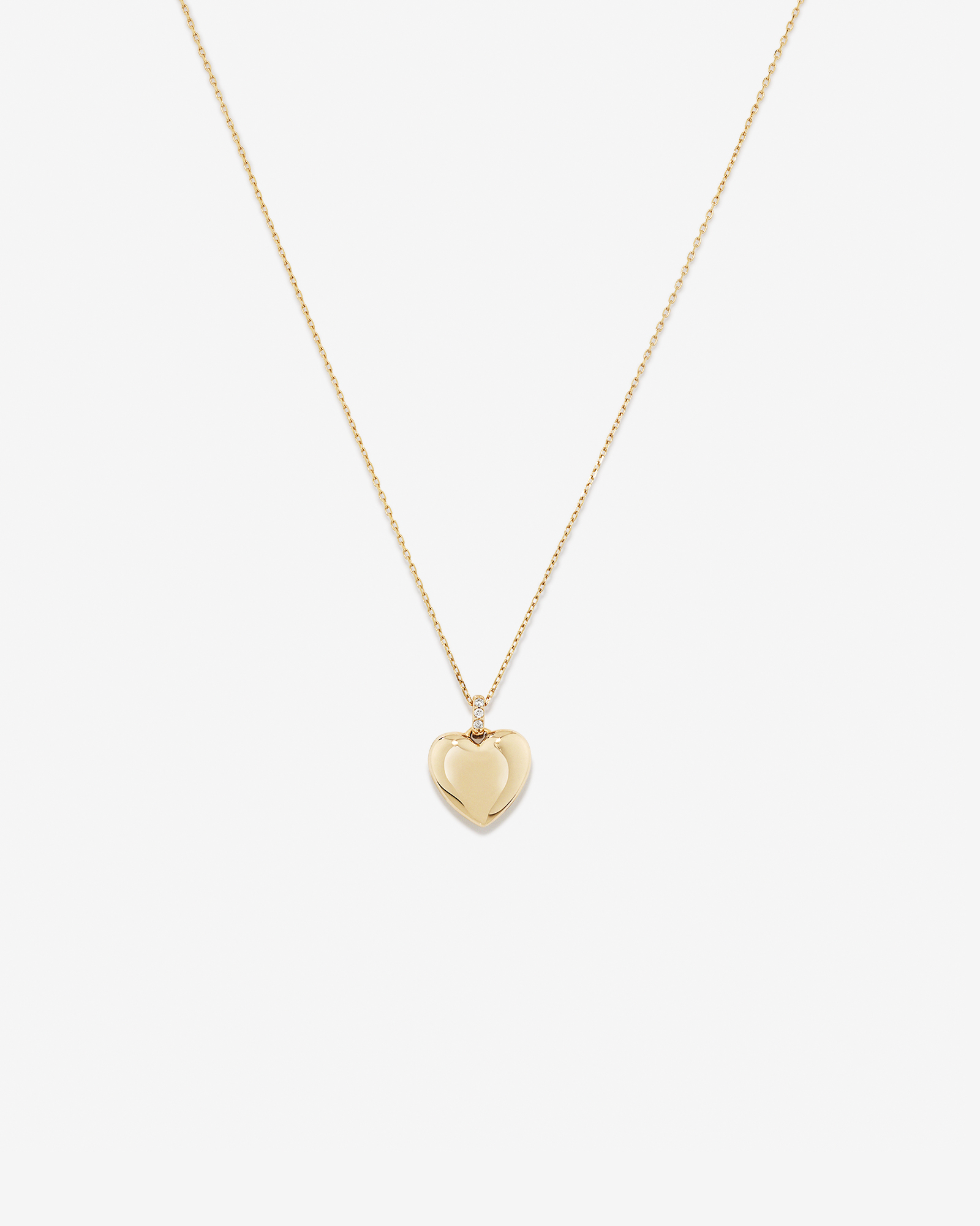 Diamond Accent Heart locket in 10kt Yellow Gold