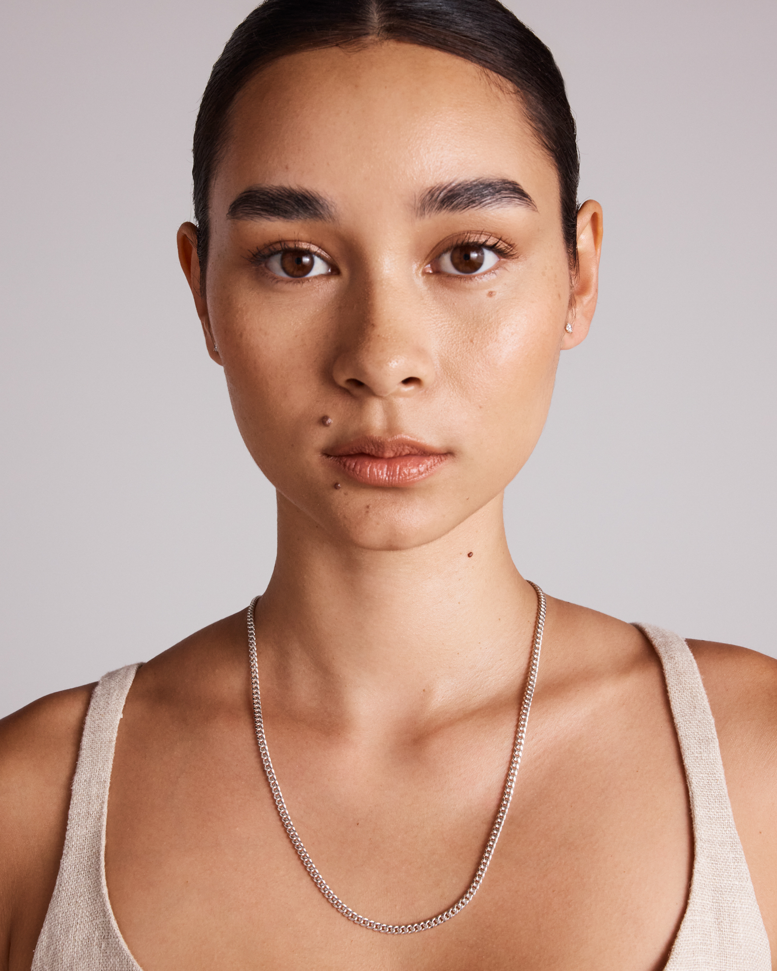 Chaîne à maillons gourmette en argent sterling de 55 cm, largeur de 3,5 mm Miami