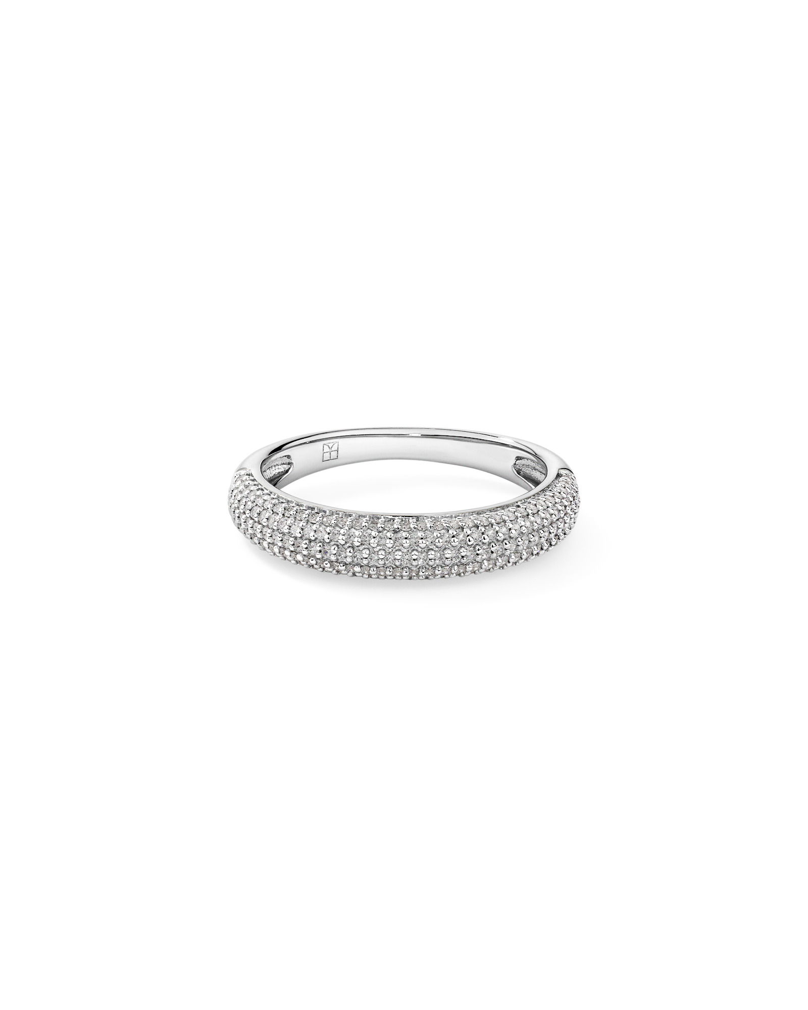 Classic Pavé Dome Ring with Cubic Zirconia in Sterling Silver