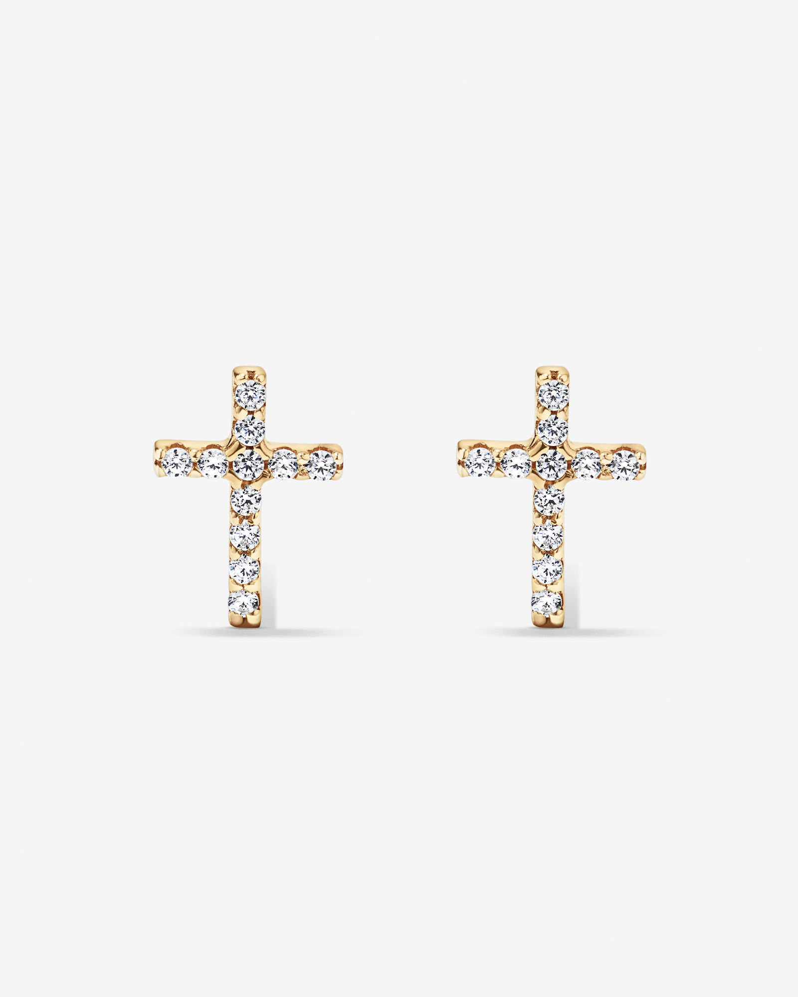Cross Necklace and Earring Set in 18kt Vermeil with Cubic Zirconia
