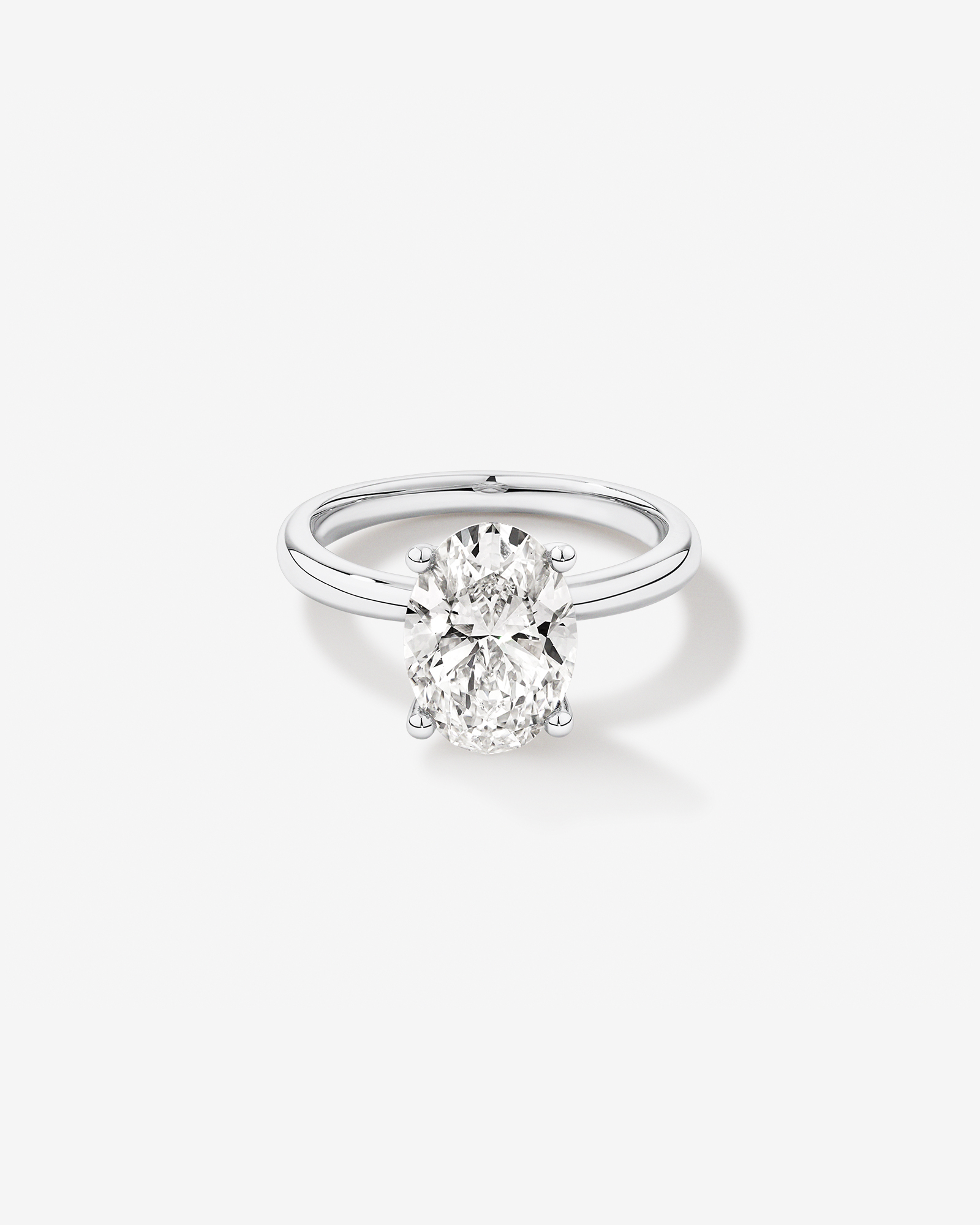 3.00 Carat TW Oval Cut Laboratory-Grown Diamond Solitaire Engagement Ring in Platinum