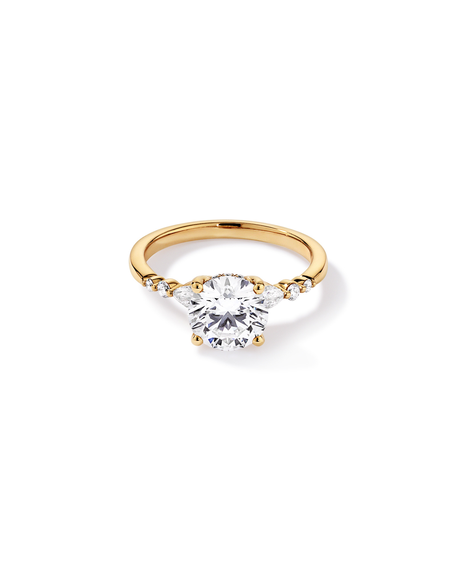 Bague d’accent en diamant de laboratoire 2,28 carats TW or jaune 14